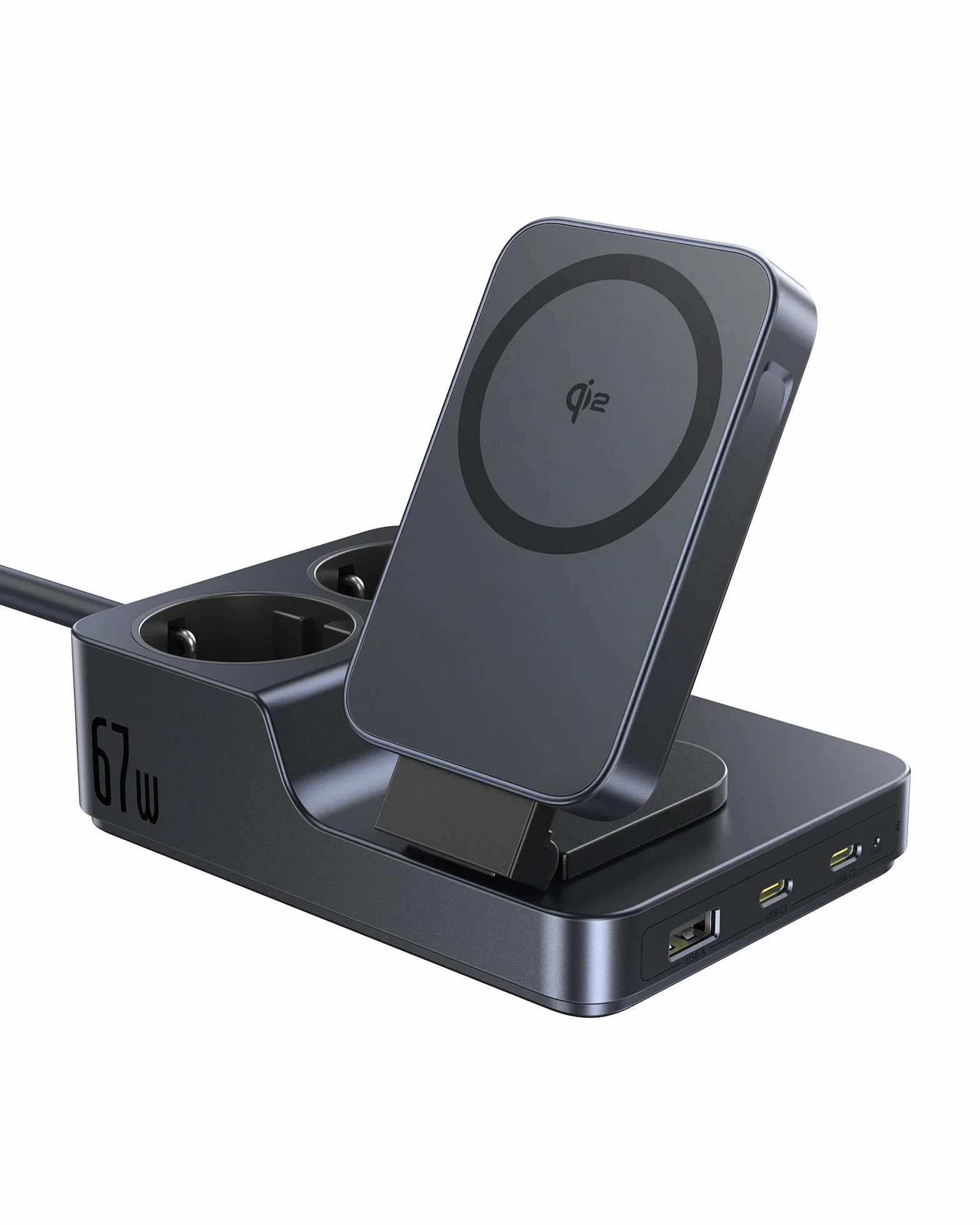 Baseus Nomos 67W listwa USB-C, gniazdko ładowania z ładowaniem magnetycznym Qi2, przenośna ładowarka PD do MacBooka, iPada, iPhone’a 16/15, Galaxy S25 Ultra, do domu i podróży