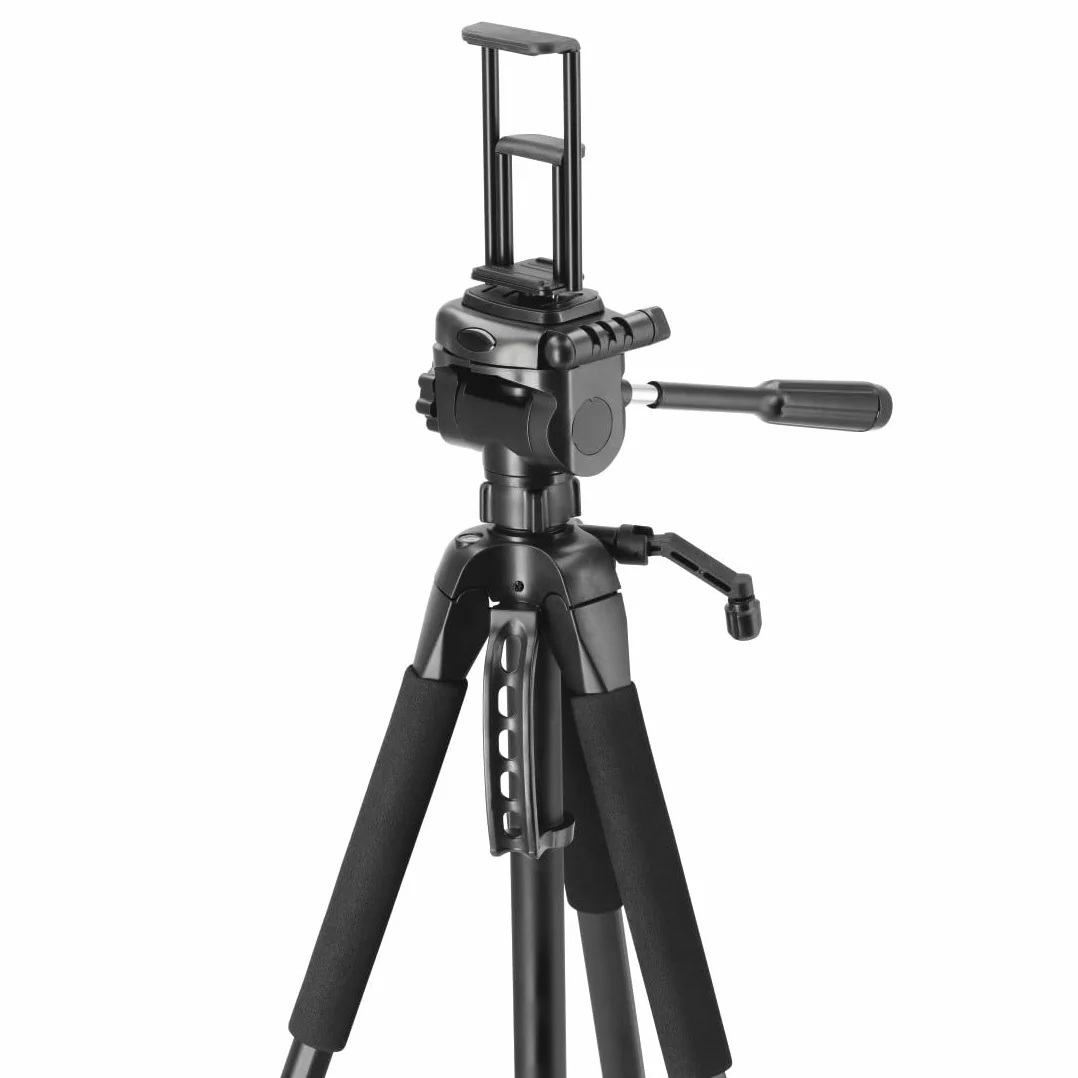 Hama Action 170 Statyw do aparatu 3D o wysokości 62-170 cm, statyw fotograficzny z uchwytem na telefon komórkowy i uchwytem na tablet, statyw z głowicą 3-kierunkową, statyw do lustrzanki z torbą