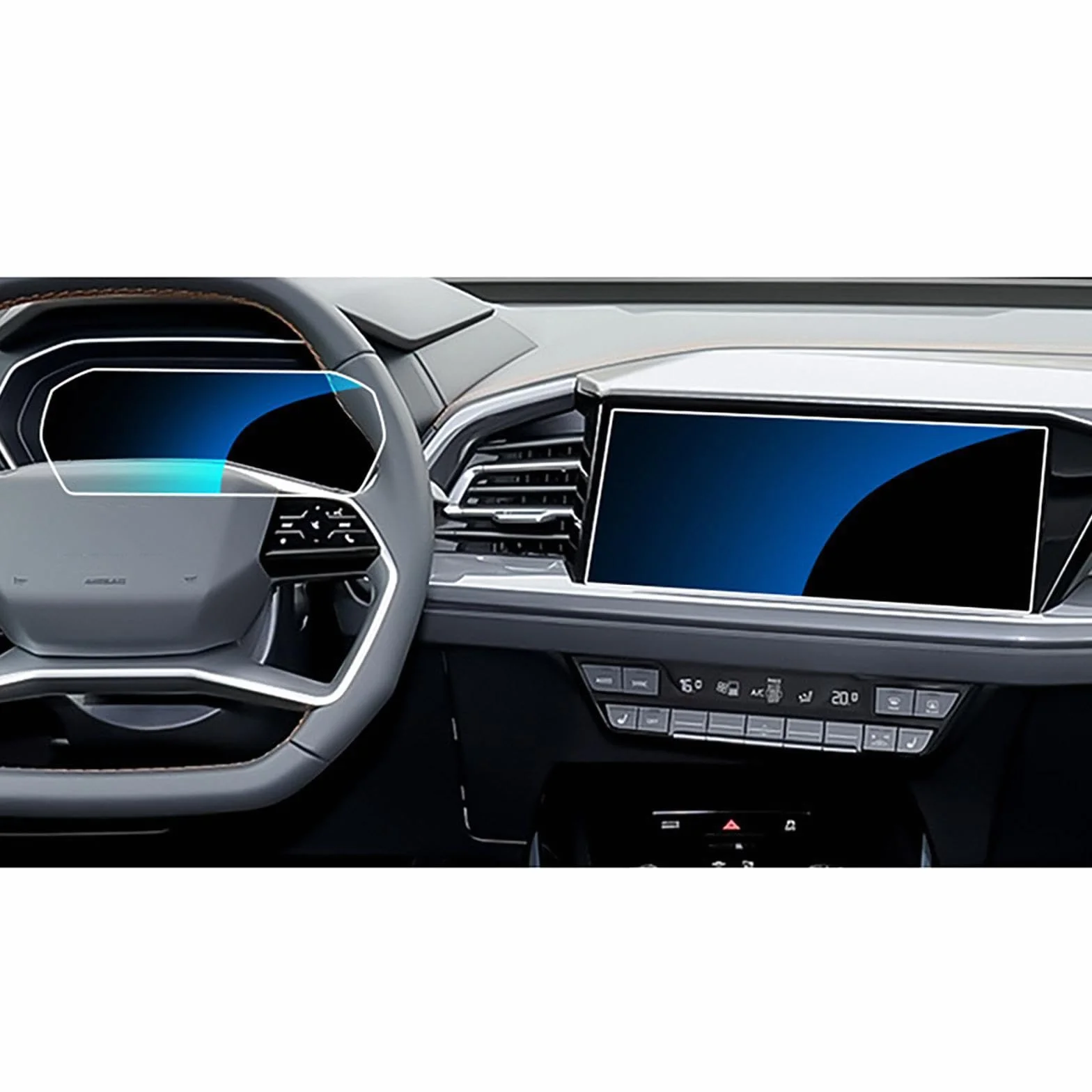 Folia Ochronna Ekran Samochodowy dla Audi Q5 E-tron 2022-2024, Nawigacja GPS/Dysk LCD Ekran HD Szkło hartowane Folia antyzarysowa