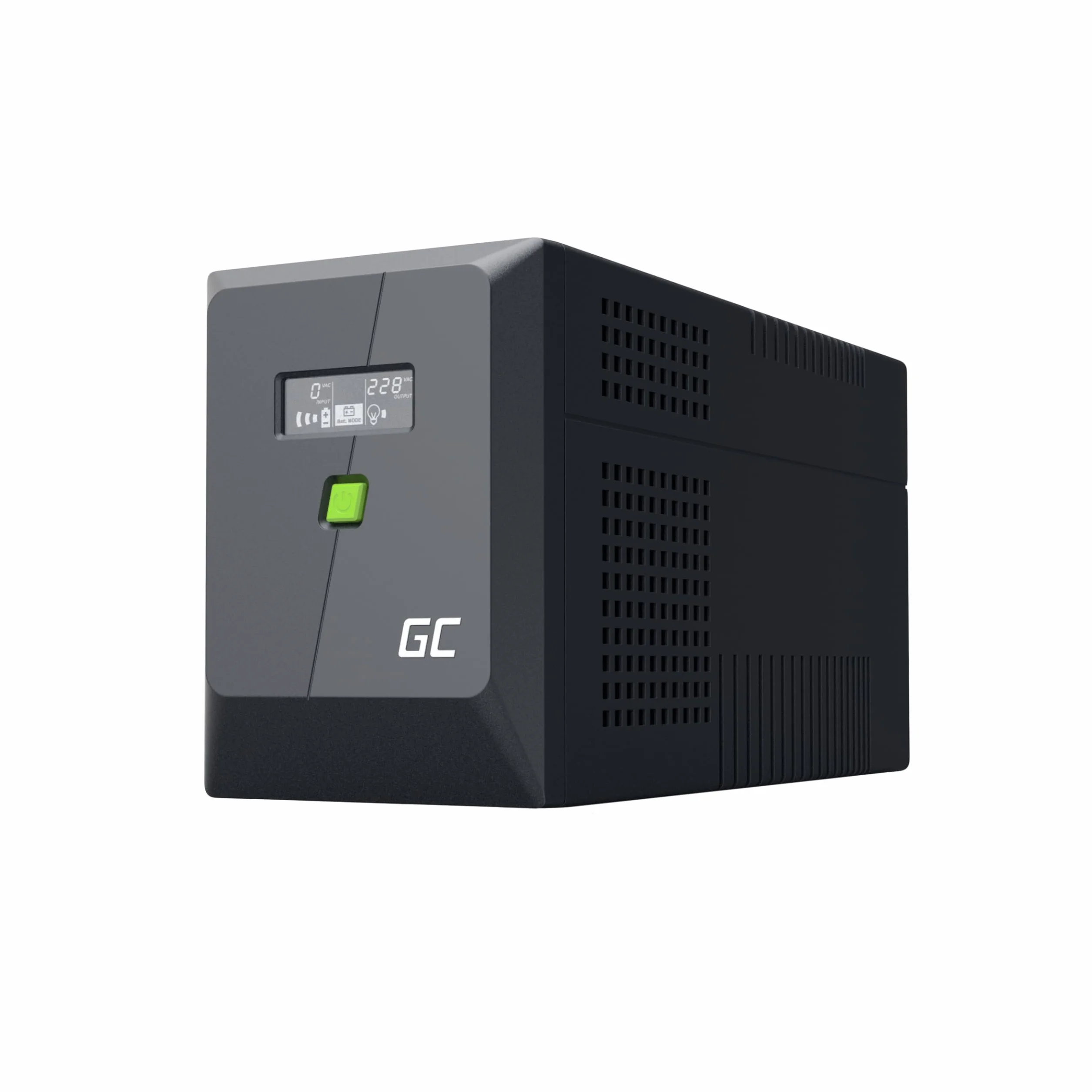 Greencell UPS 2000VA 1200 W PowerProof z Wyświetlaczem LCD – Zmodyfikowana Fala Sinusoidalna, Ochrona przed Prądem dla Urządzeń, Ochrona przed Przepięciem, Awaryjne Zasilanie do Urządzeń Gospodarstwa