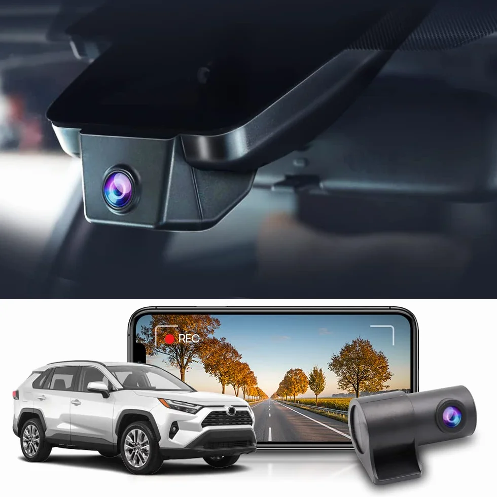 FITCAMX Dashcam kompatybilny z Toyota RAV4 2022-2025 i Hybrid LE XLE Limited XSE Adventure SE Premium Gen5 (Model B), Dual 2160P + 1080P UHD Video WiFi, czujnik G, karta 128 GB