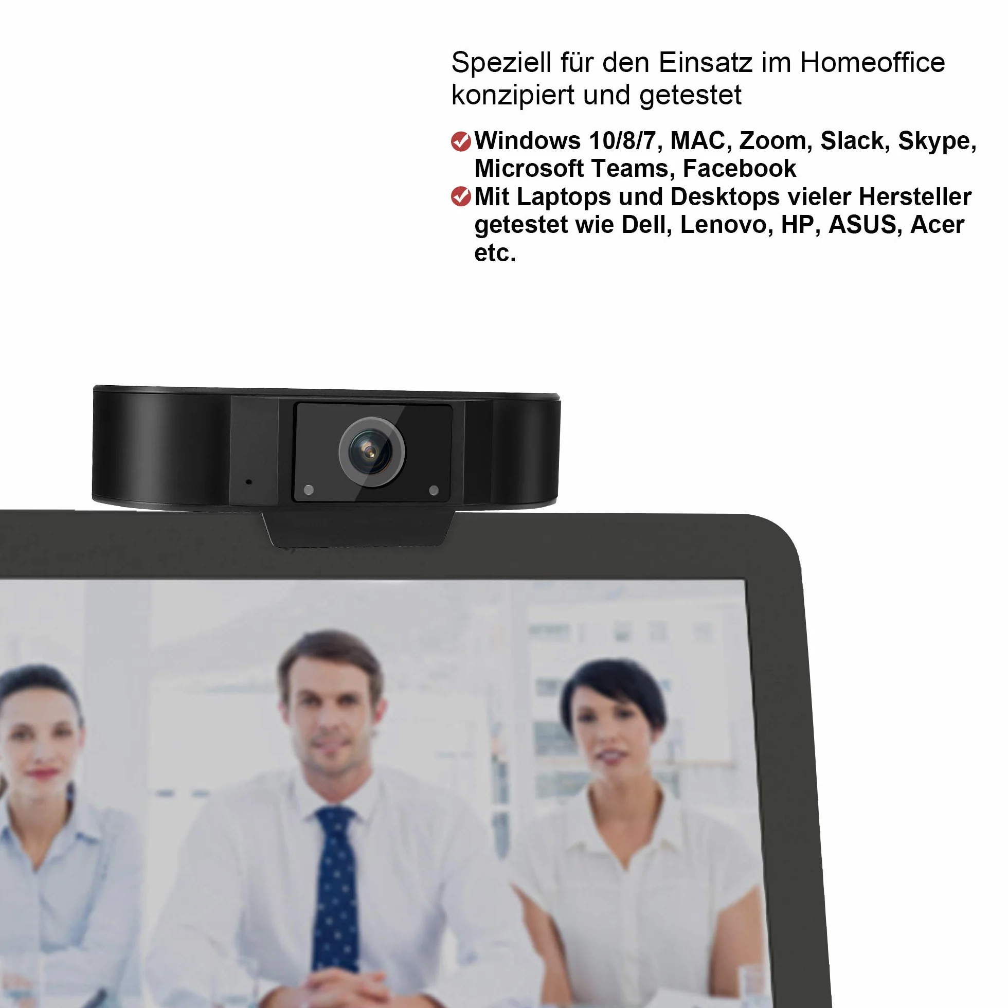 WIWACAM Kamera internetowa Full HD, 1080p, z mikrofonem, do komputera, laptopa, komputera stacjonarnego, MAC, USB Plug and Play, bezpieczna jakość do domowego biura i wideokonferencji, Zoom Webex