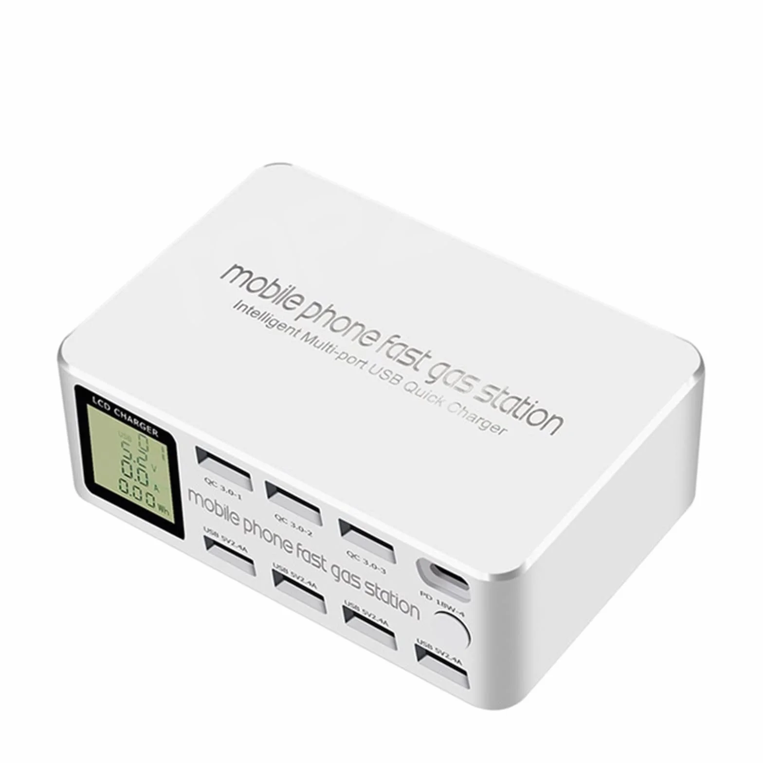 Inteligentna ładowarka USB 8 portów 100W szybkie ładowanie 3.0 PD 3.0 adapter szybkiego ładowania LCD stacja ładująca z wieloma USB do telefonu komórkowego Przenośny
