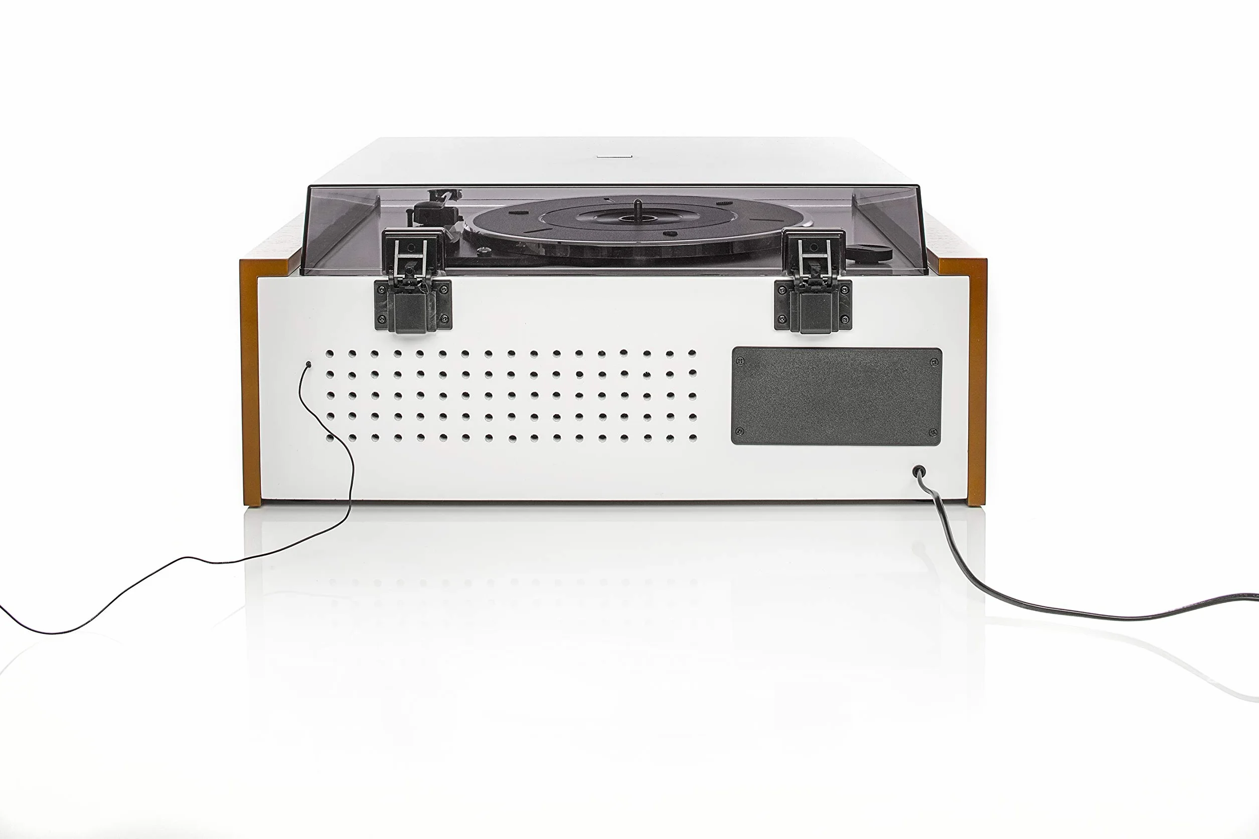 Dual NR 7 Stereo-Nostalgia zestaw muzyczny z gramofonem (tuner FM, CD-RW, MP3, USB, Bluetooth, Aux-In) brązowy