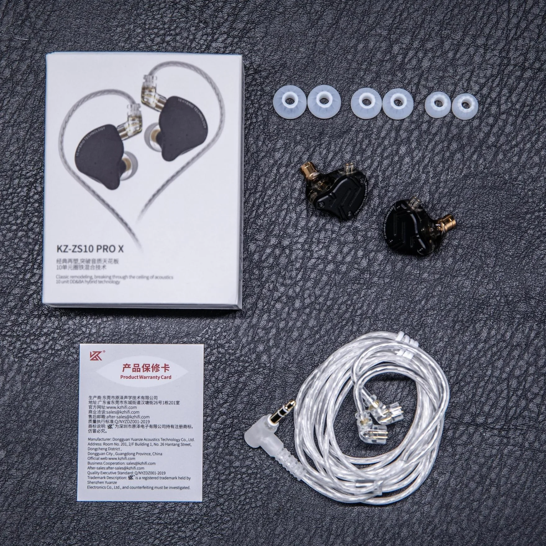 Linsoul KZ ZS10 Pro X Upgraded 1DD+4BA Hybrydowe słuchawki IEM HiFi z frontem ze stopu, odłączany i wpuszczany kabel 2-pinowy dla audiofilskiego muzyka DJ Stage(Bez mikrofonu) | Z płytą czołową ze stopu, odłączany, posrebrzany, wpuszczany 2-pinowy kabel I