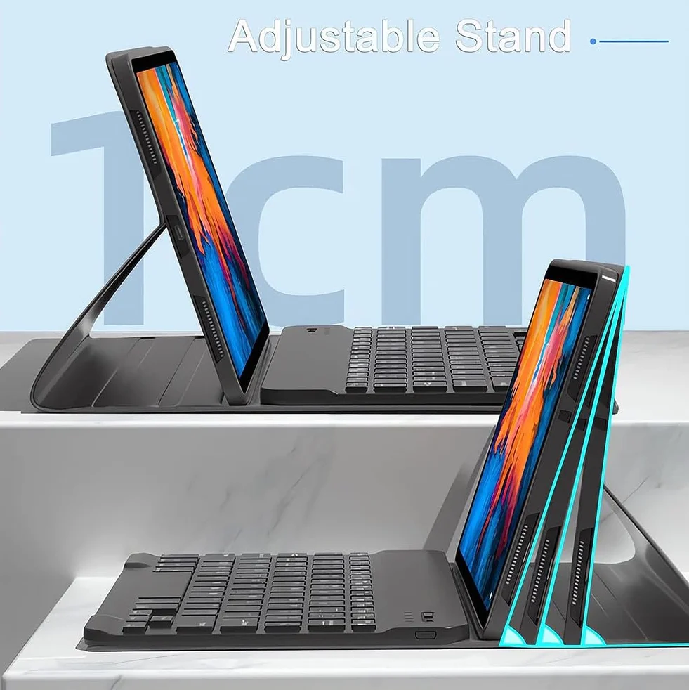 Keyboard Case for Xiaomi Redmi Pad Pro 12,1 Cala, Wydanie 2024, 7-Kolorowa Podświetlana, Odłączana Bezprzewodowa Klawiatura Bluetooth, Ultracienka Obudowa Magnetyczna Z Myszą,Purple