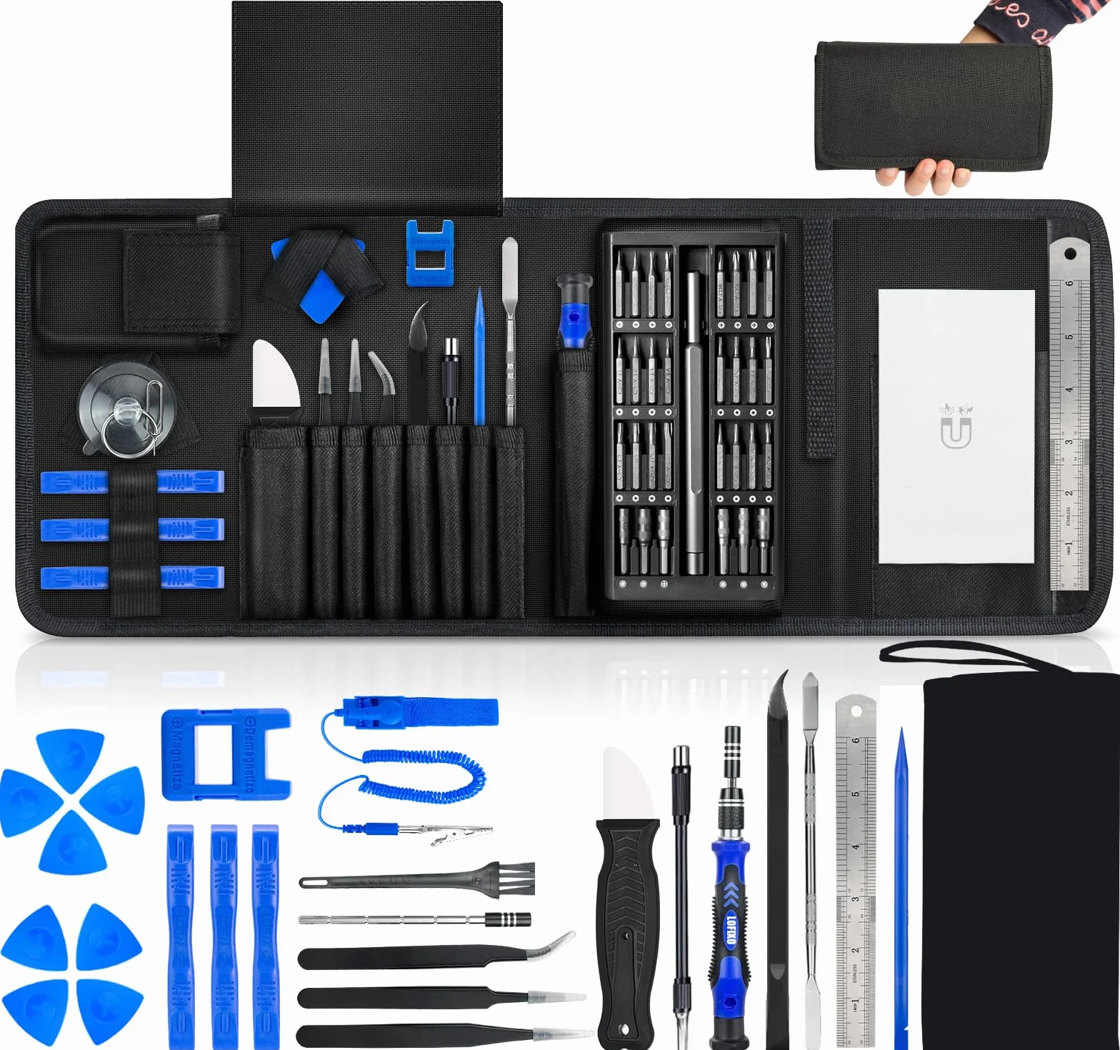 Zestaw narzędzi komputerowych, laptopów zestaw śrubokrętów, 91 pc precyzyjnych elektroniki zestaw naprawczy z Spudger do iPhone/Macbook/ps4/ps5/xbox switch kontrolera,okularów,tabletu,smartfona