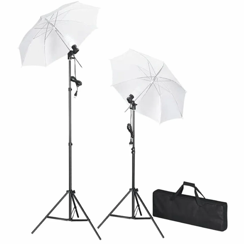 Zestaw do studia fotograficznego z tłem ze 100% bawełny, aluminiowe statywy 78-230 cm, lampy dzienne 5500 K, 2 parasole 84 cm, torba do noszenia, idealny do portretów i fotografii produktów