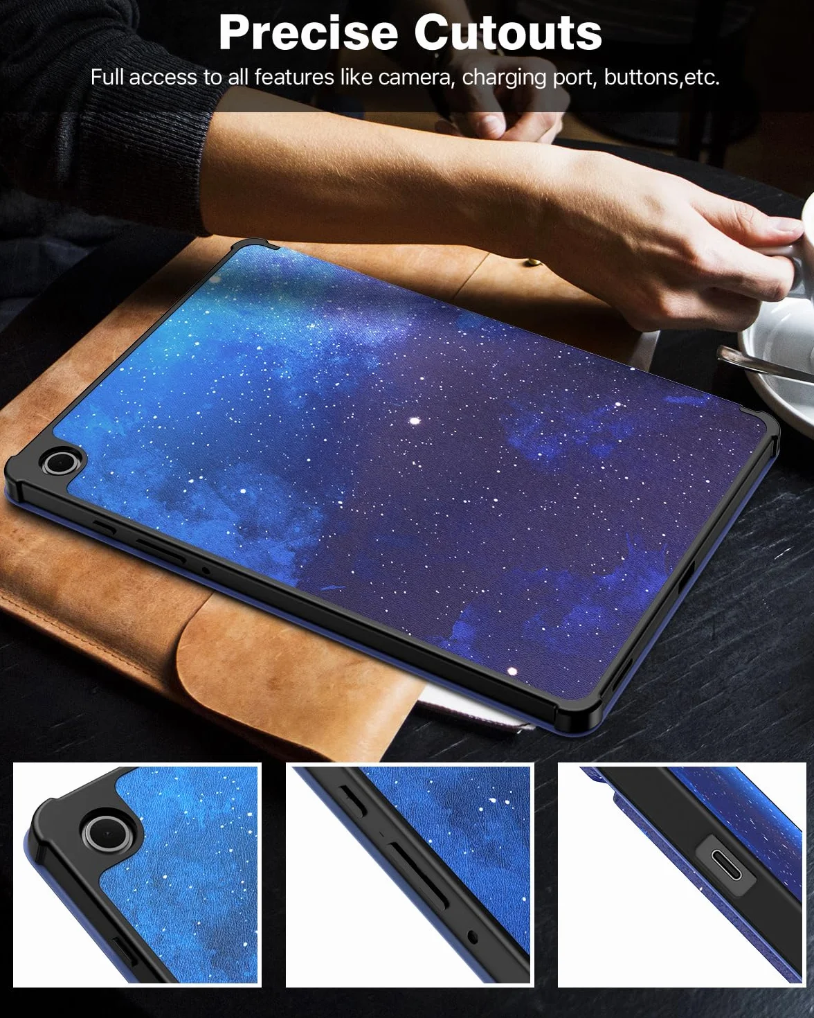 TiMOVO Etui Samsung Galaxy Tab S10 Lite 10,9 cala 2025 SM-X400/X406 z uchwytem S Pen, Cienki futerał ochronny TPU Auto aktywacja/uśpienie, niebieskie