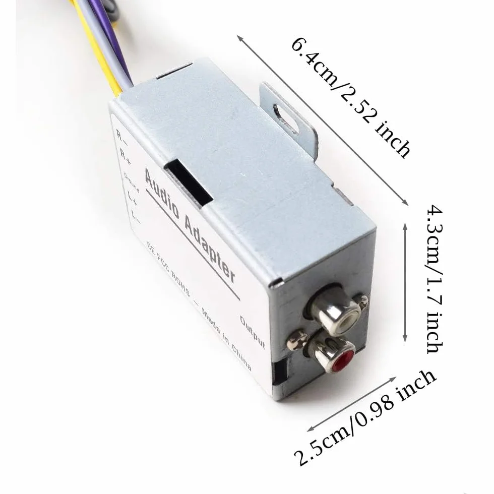 EKYLIN Samochodowy stereofoniczny konwerter sygnału dźwiękowego Hi-Low do automatycznego wzmacniacza, subwoofera, odtwarzacza CD adapter od wysokiego do niskiego