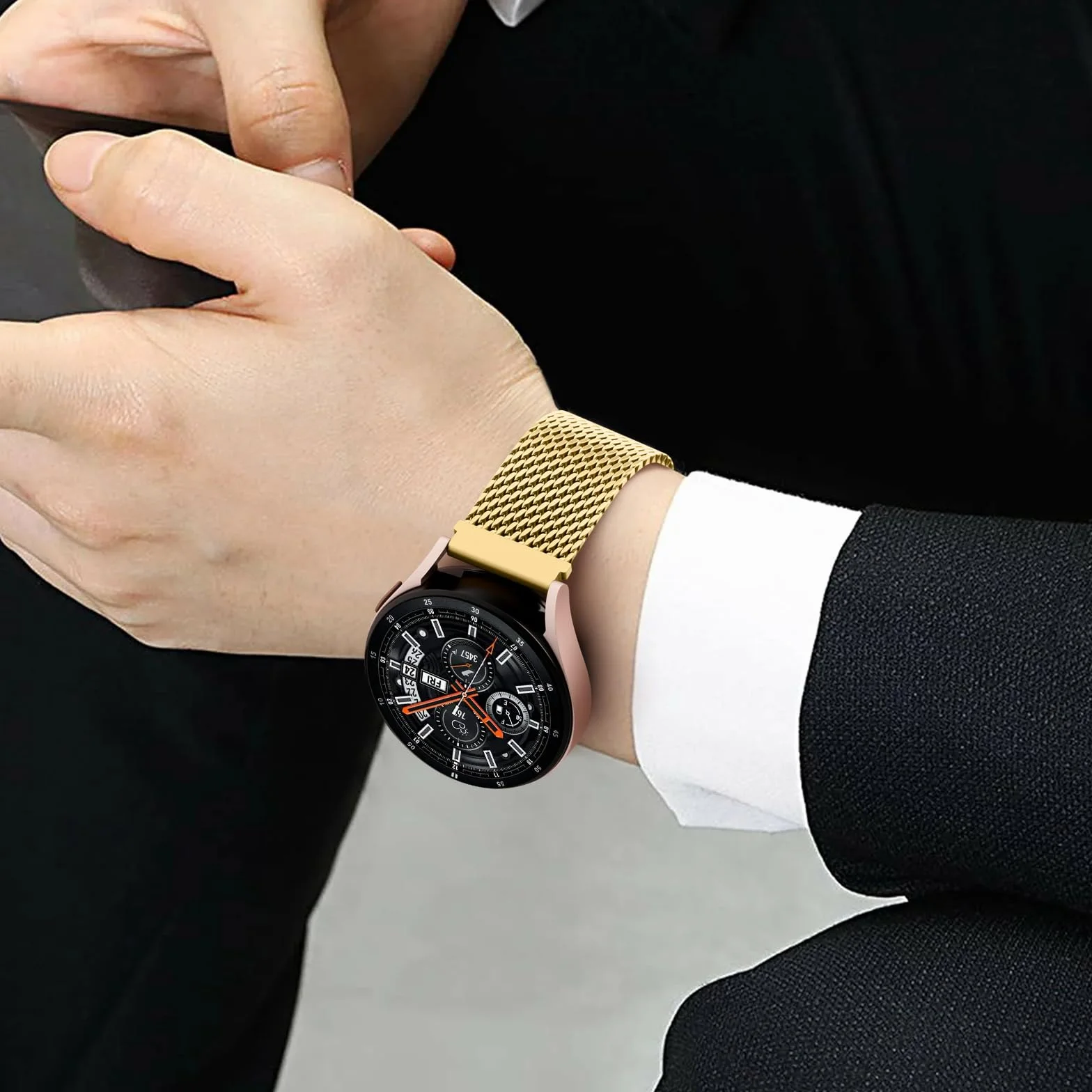 Oielai Metalowy pasek do zegarka Samsung Garmin, 22 mm, 20 mm, 18 mm, pasek magnetyczny do zegarka Galaxy Watch 7, 6, 5, 4 FE 4 Classic, 5 Pro, zamiennik paska do Garmin Venu 3 2 3S 2S Vivoactive 6 5