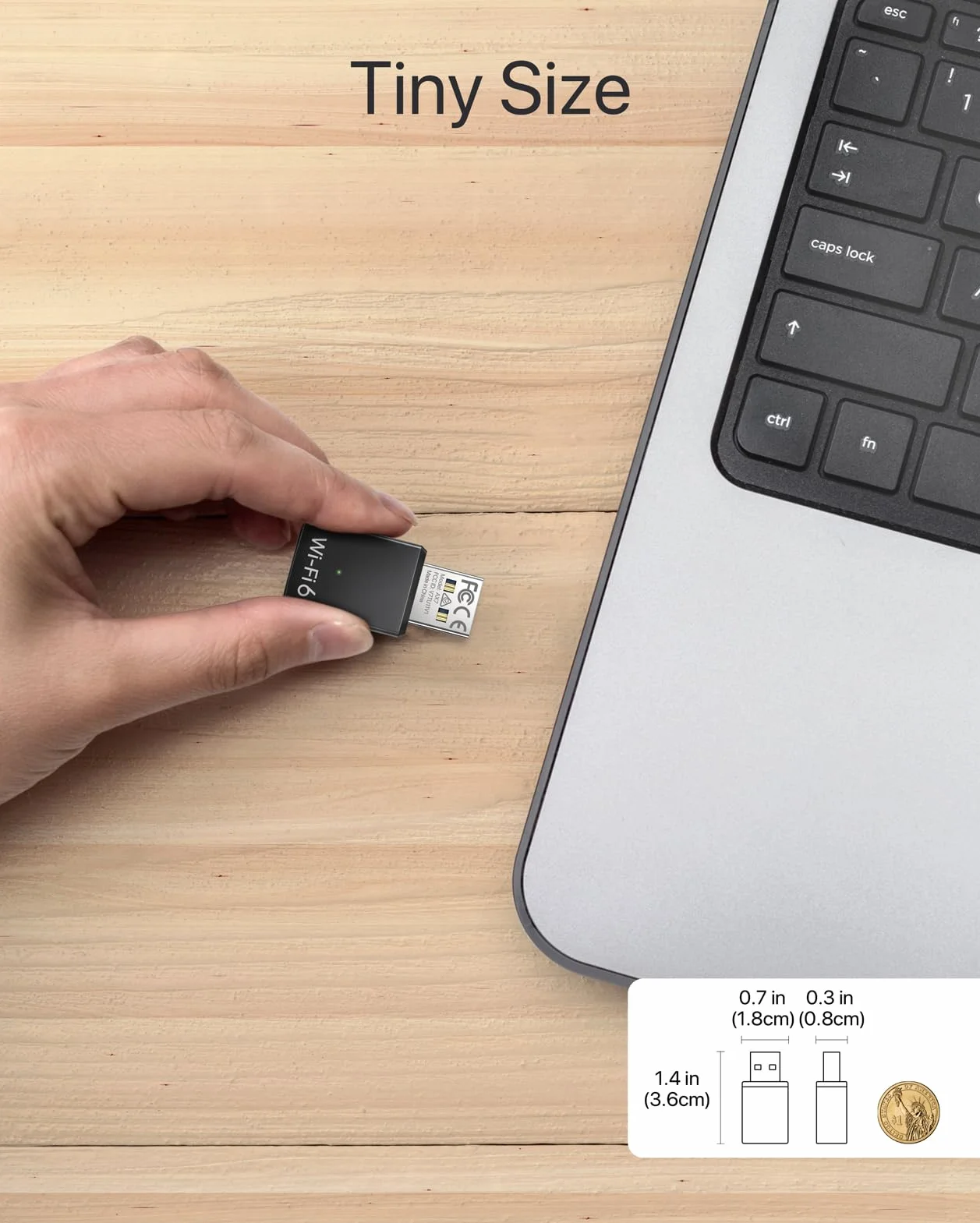 BrosTrend AX900 Mini USB WiFi Adapter WiFi 6, Dwuzakresowy 600 Mb/s 5 GHz + 286 Mb/s 2,4 GHz, USB WiFi Adapter do komputera stacjonarnego laptopa, adapter USB WiFi kompatybilny z Windows