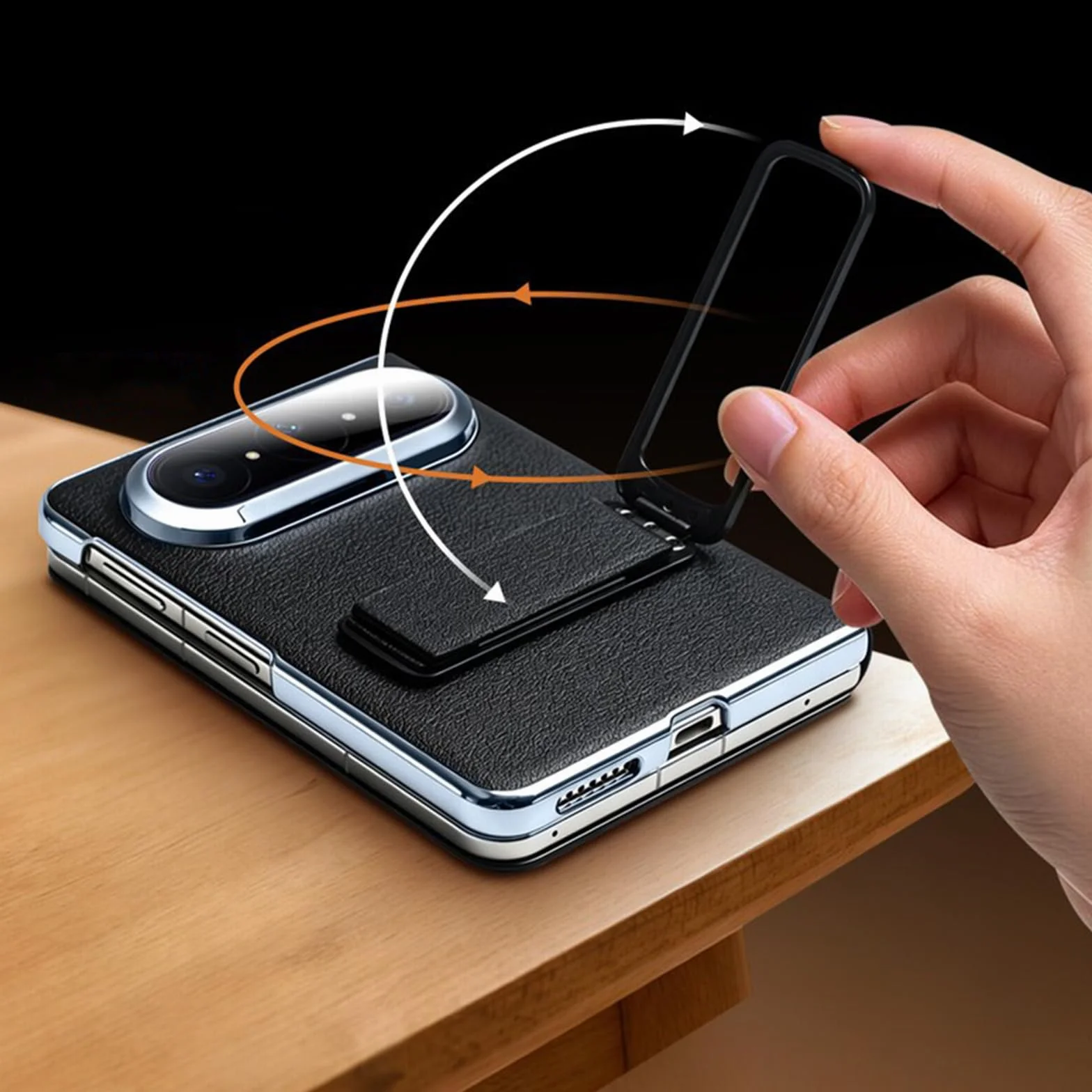 Etui z prawdziwej skóry do Huawei Pura X Max, widoczne okienko, szlufka na rękę, niewidoczny stojak, etui na telefon komórkowy, zapięcie na magnes, etui z klapką na całe ciało, czarne, Pura X