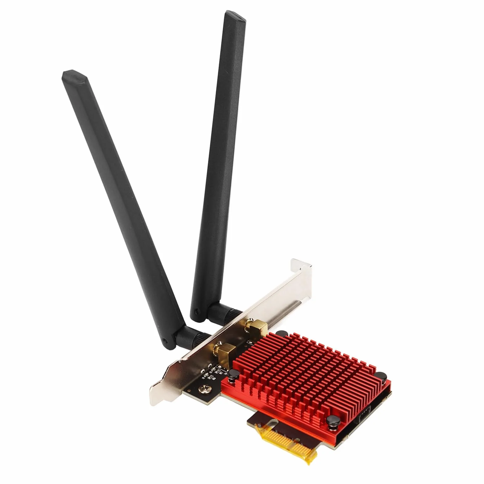 Bezprzewodowa karta PCIe, obsługa anteny 6dBi High Gain Dual Band 2.4G 5G do 3000 Mb/s, kompatybilna z interfejsem PCIe X4 X8 X16, wymienna antena zewnętrzna obsługuje system Winodows10 11 64-bitowy