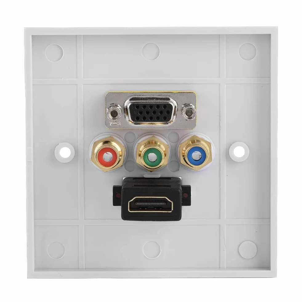 Goshyda HDMI VGA 3 w 1 wbudowany panel ścienny multimedialny audio wideo do okablowania inżynieryjnego