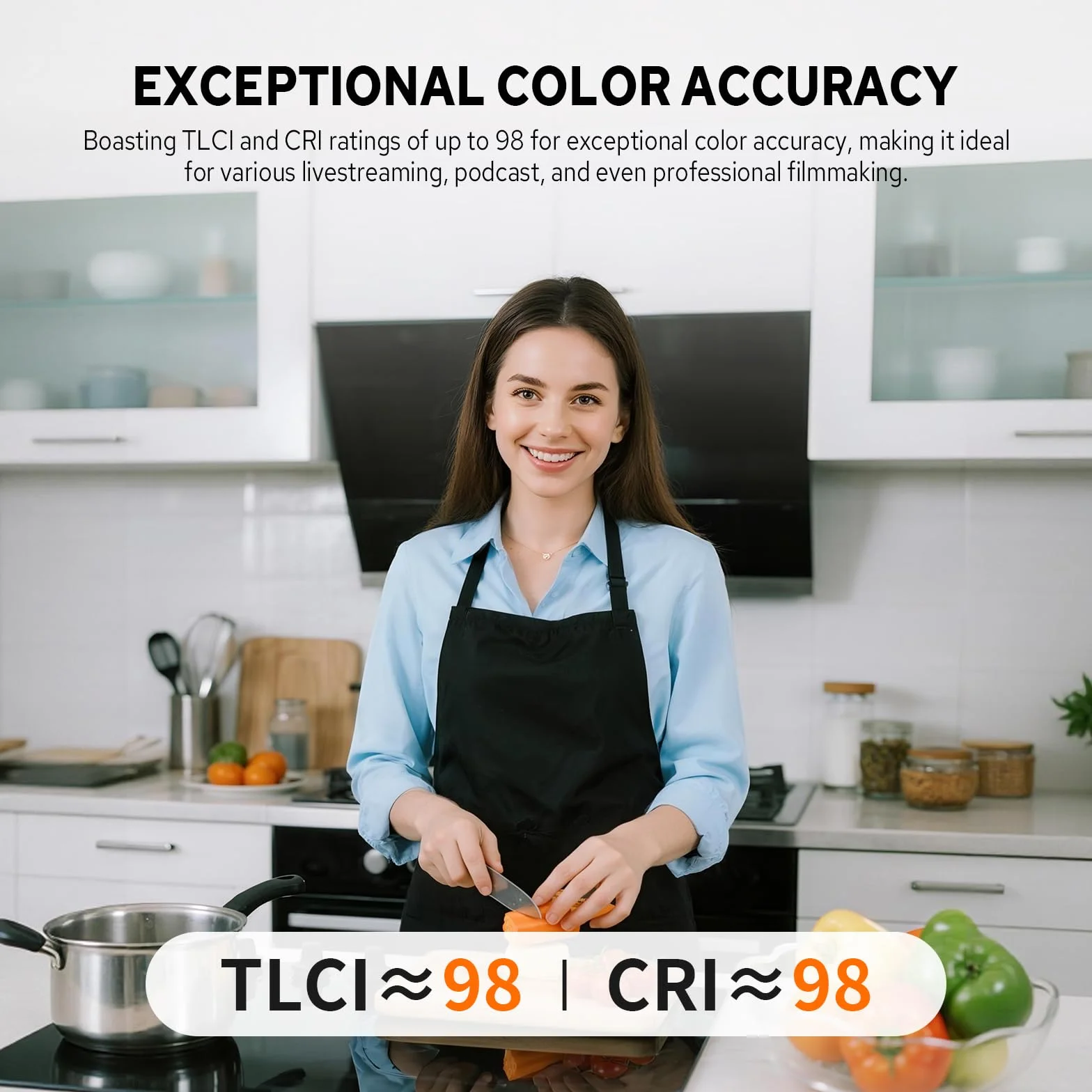 Godox LE200Bi 220 W Bi-Color LED Video Light, 2800 K ~ 6500 K, CRI 98, 57700 Lux/1 m, źródło światła ciągłego LED z uchwytem Bowens, przenośne studio LED do fotografii i streamingu na żywo