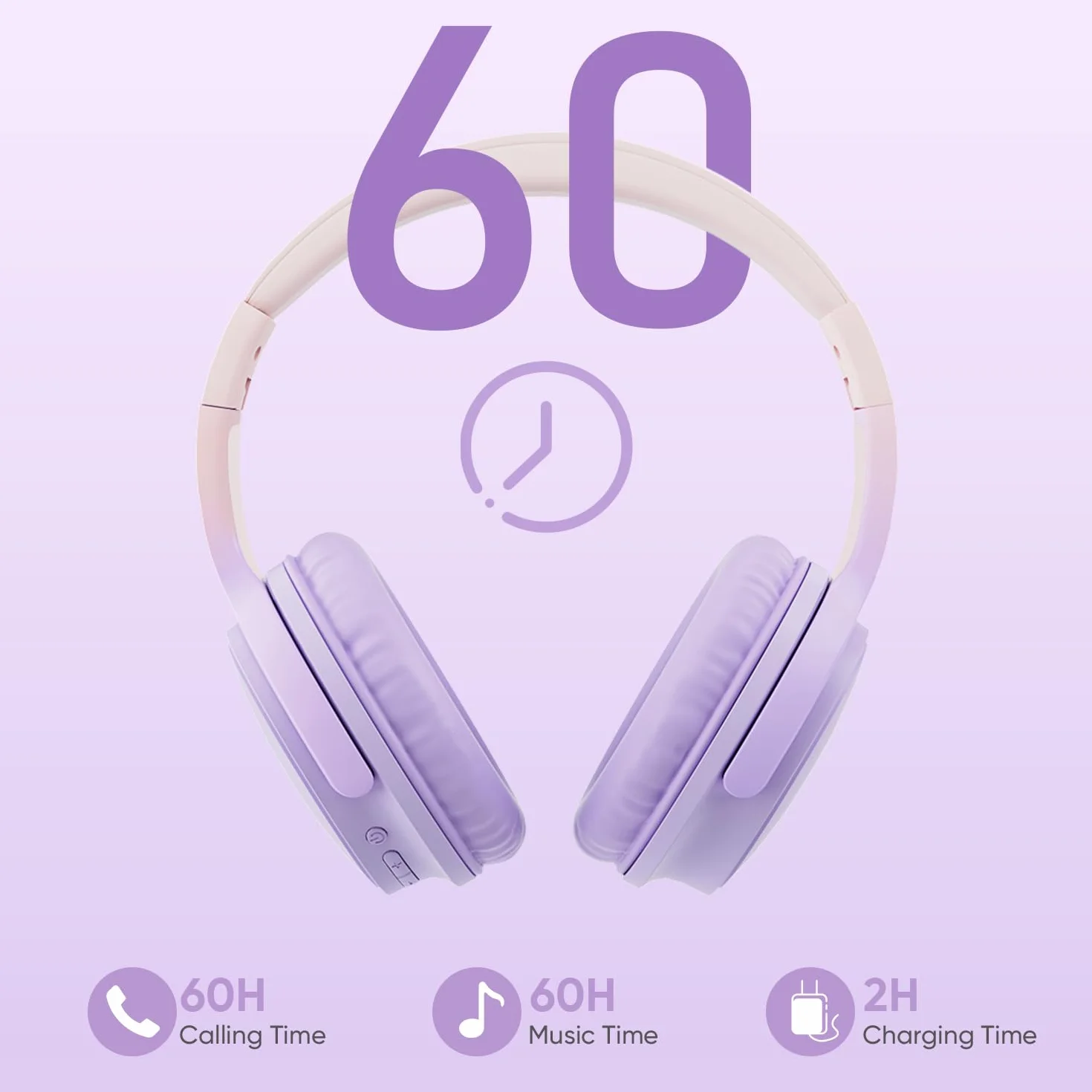 Bezprzewodowe i przewodowe słuchawki nauszne Bluetooth 5.3 | 30 godzin pracy na baterii i szybkie ładowanie, połączenia HD, redukcja szumów, składane, 158 g, do gier, biura, nauki