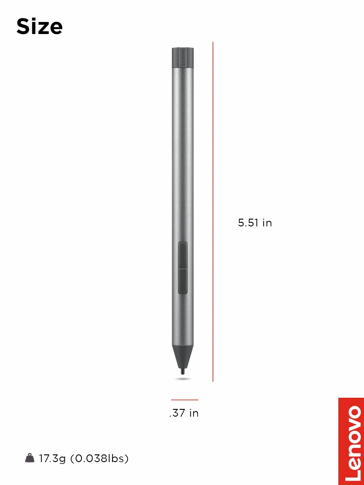 Lenovo Digital Pen 2 - cyfrowy Boligraf z 4096 poziomami czułości ciśnienia, kolor szary