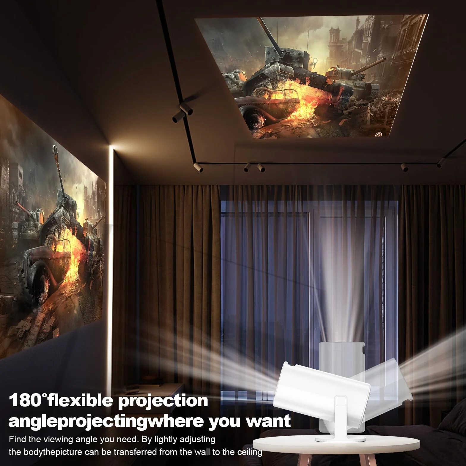 Nowa konsola do gier retro P30 z projektorem, przenośny projektor 4K HD z ponad 36 000 grami, Plug and Play, do gier wideo, inteligentny projektor z bezprzewodowymi kontrolerami 2,4 g, Android TV 11.0