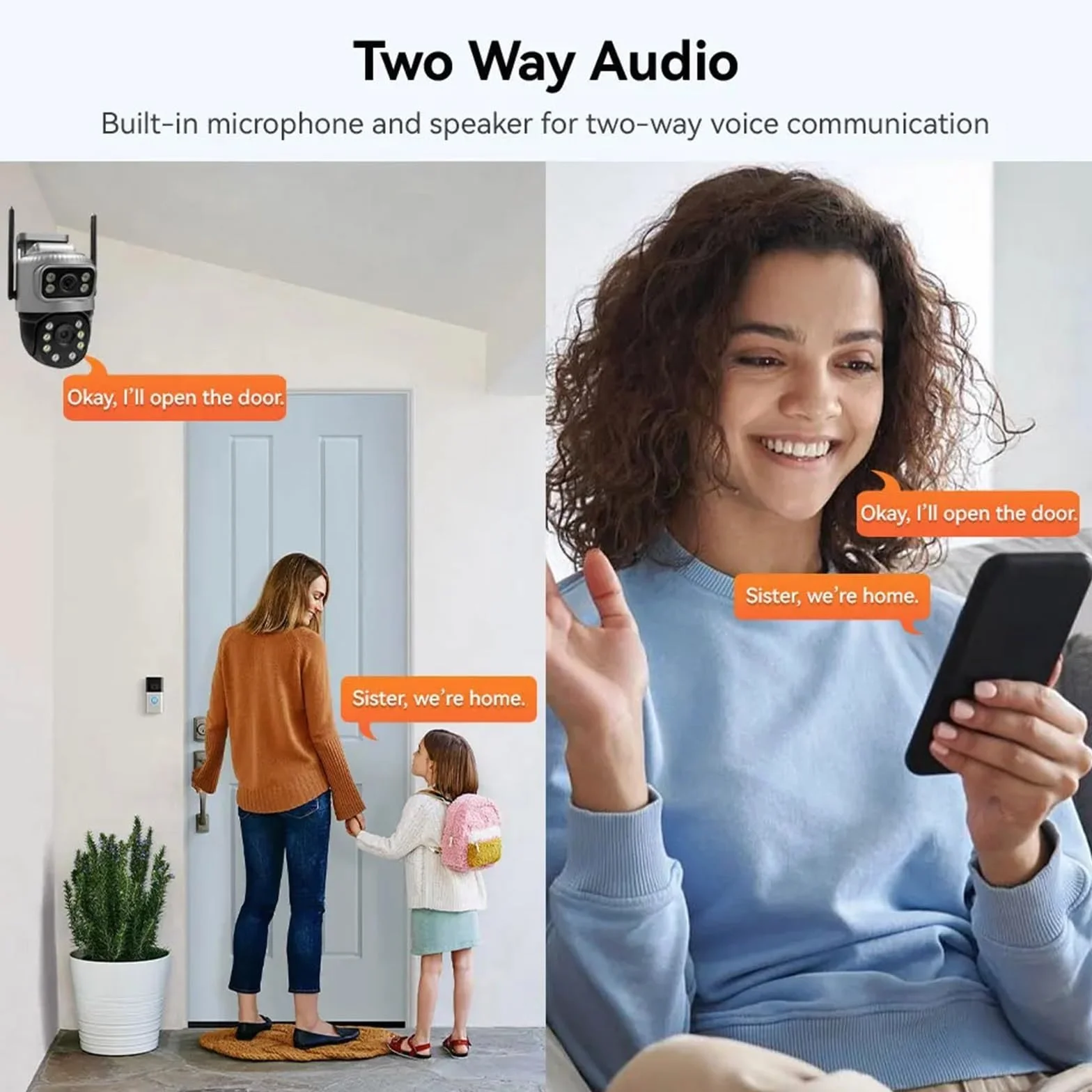 Kamera bezpieczeństwa, Kamera IP 4G z podwójnym obiektywem, 4 MP, 4K, wodoodporna, do monitoringu zewnętrznego, inteligentny dom, noktowizor, ochrona CCTV(WIFI Cam 128G Card)