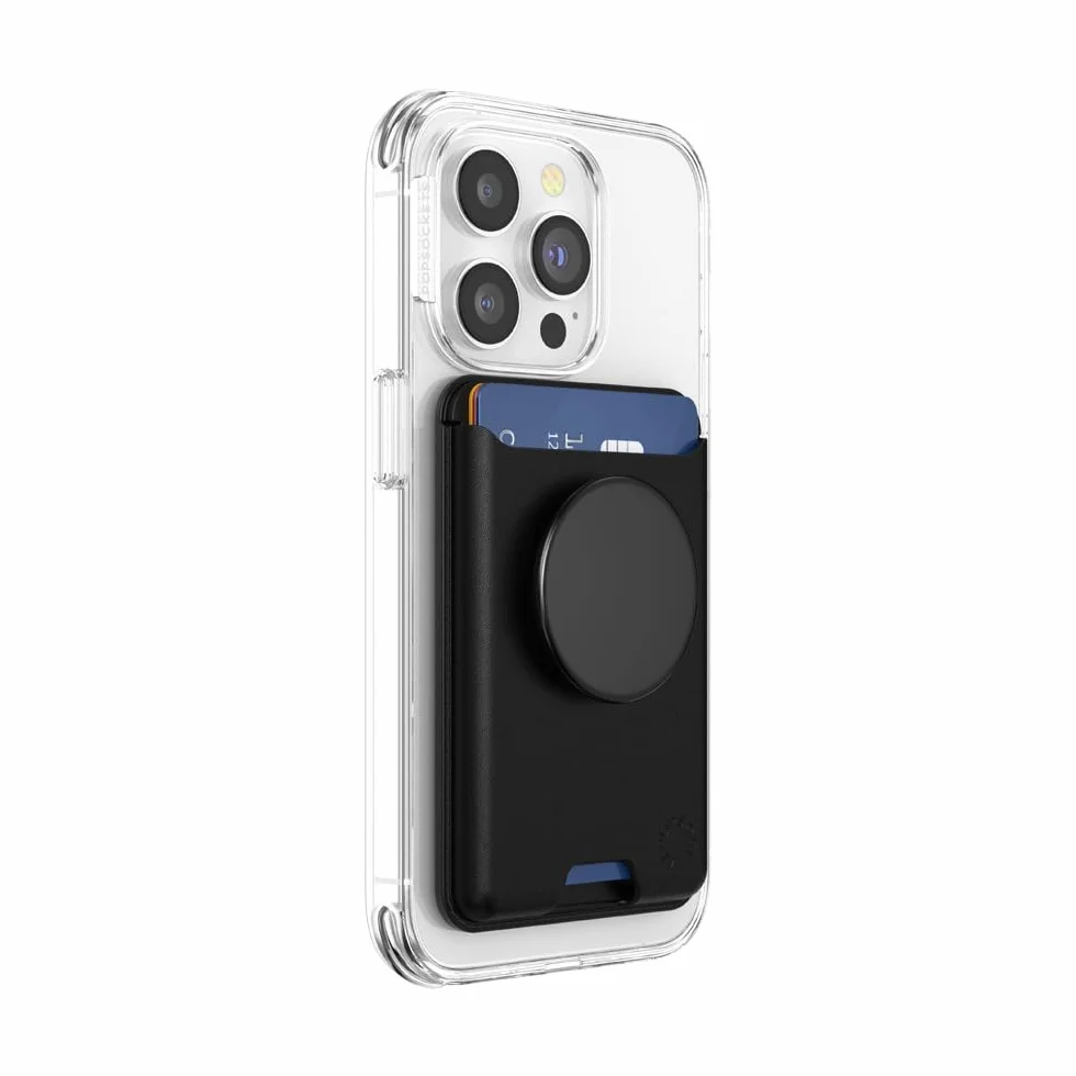 PopSockets Softgoods Portfel na telefon z rozszerzającym się uchwytem i pierścieniem adaptera do MagSafe, uchwyt na kartę telefonu, kompatybilny z bezprzewodowym ładowaniem, portfel kompatybilny z