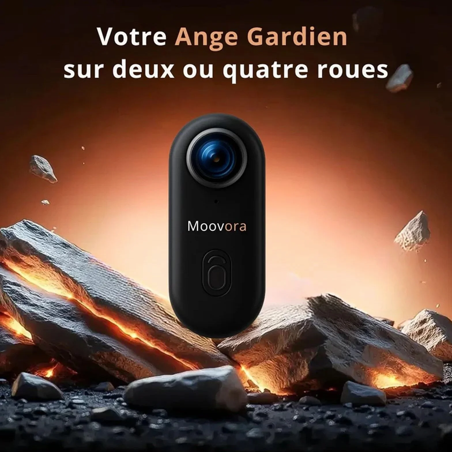 Moovora Smart Dashcam, Handheld Action Camera with Audio and Video Recording, 4k Waterproof with Magnetic Mount and 360° Clip for Cycling, Underwater, And Sports(Black-1080p)