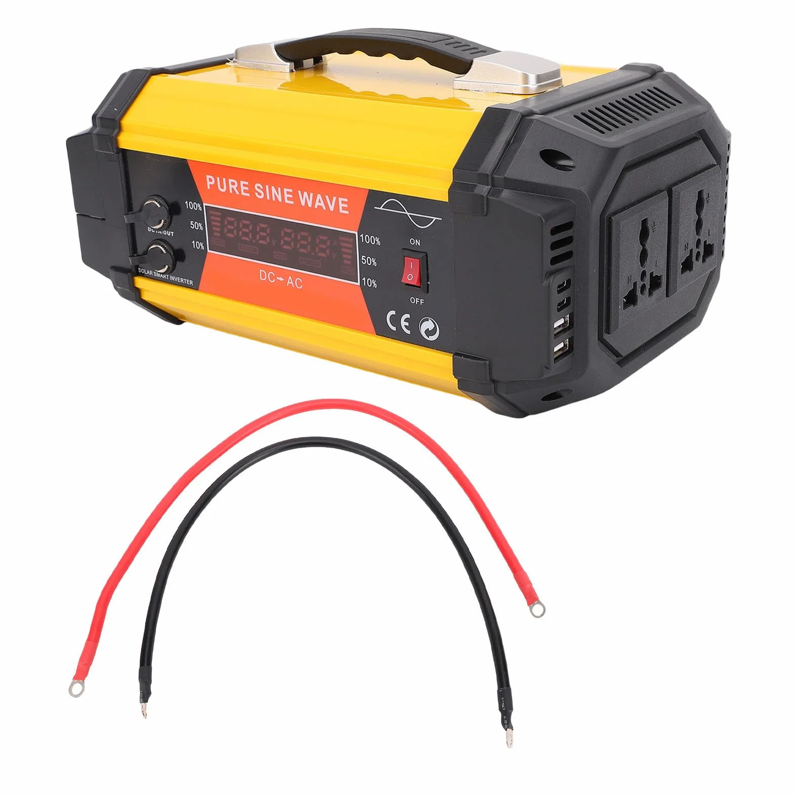 Generic Kompaktowy Samochodowy Konwerter Zasilania o Mocy 800 W z Portami USB do ładowania urządzeń W Podróży