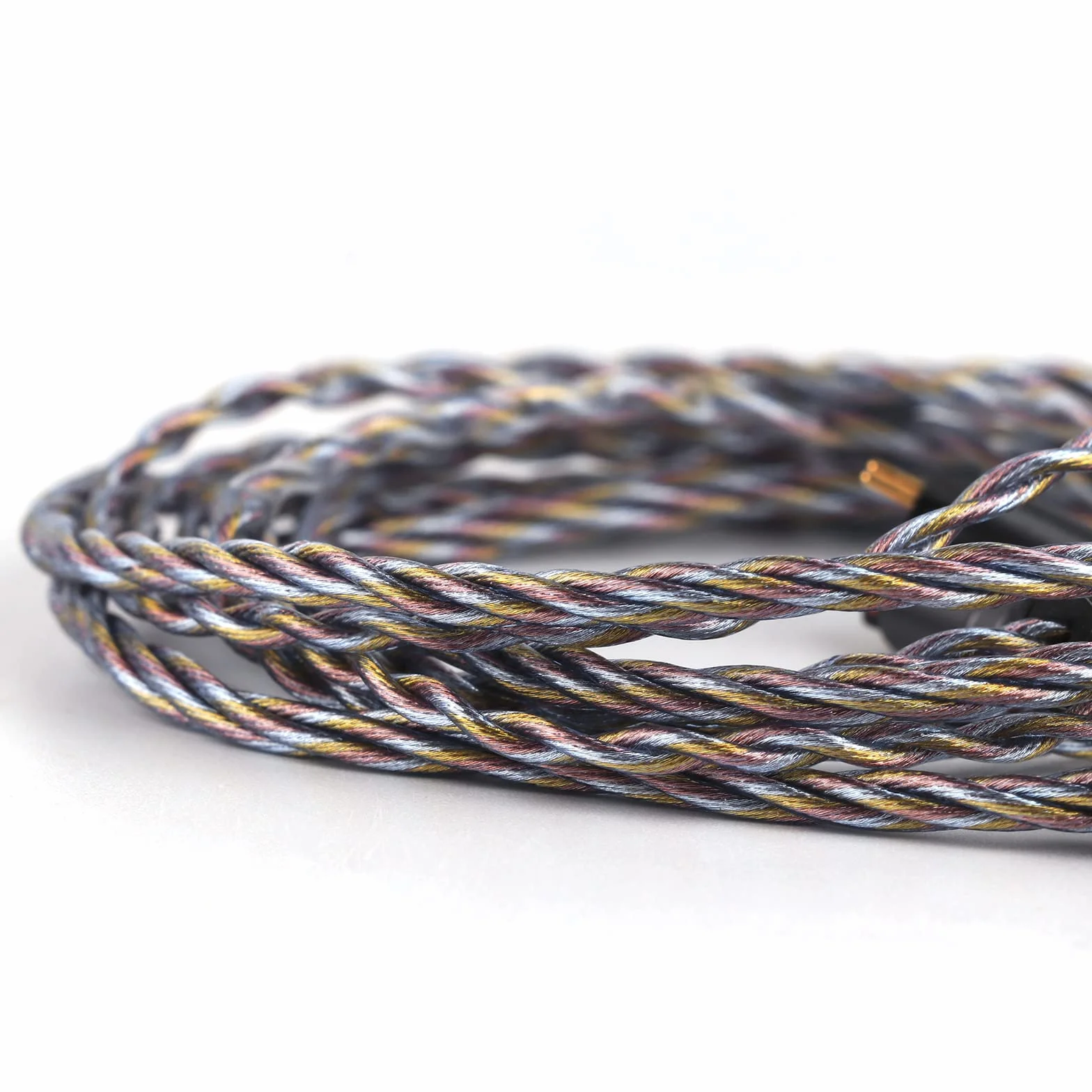 Linsoul Tripowin Zoe ulepszony kabel 4 przewody, czysta miedź, pozłacany, 24 AWG, KZ ZS10 PRO TINHIFI T2 T3 Plus (2-biegunowy, 0,78 mm)