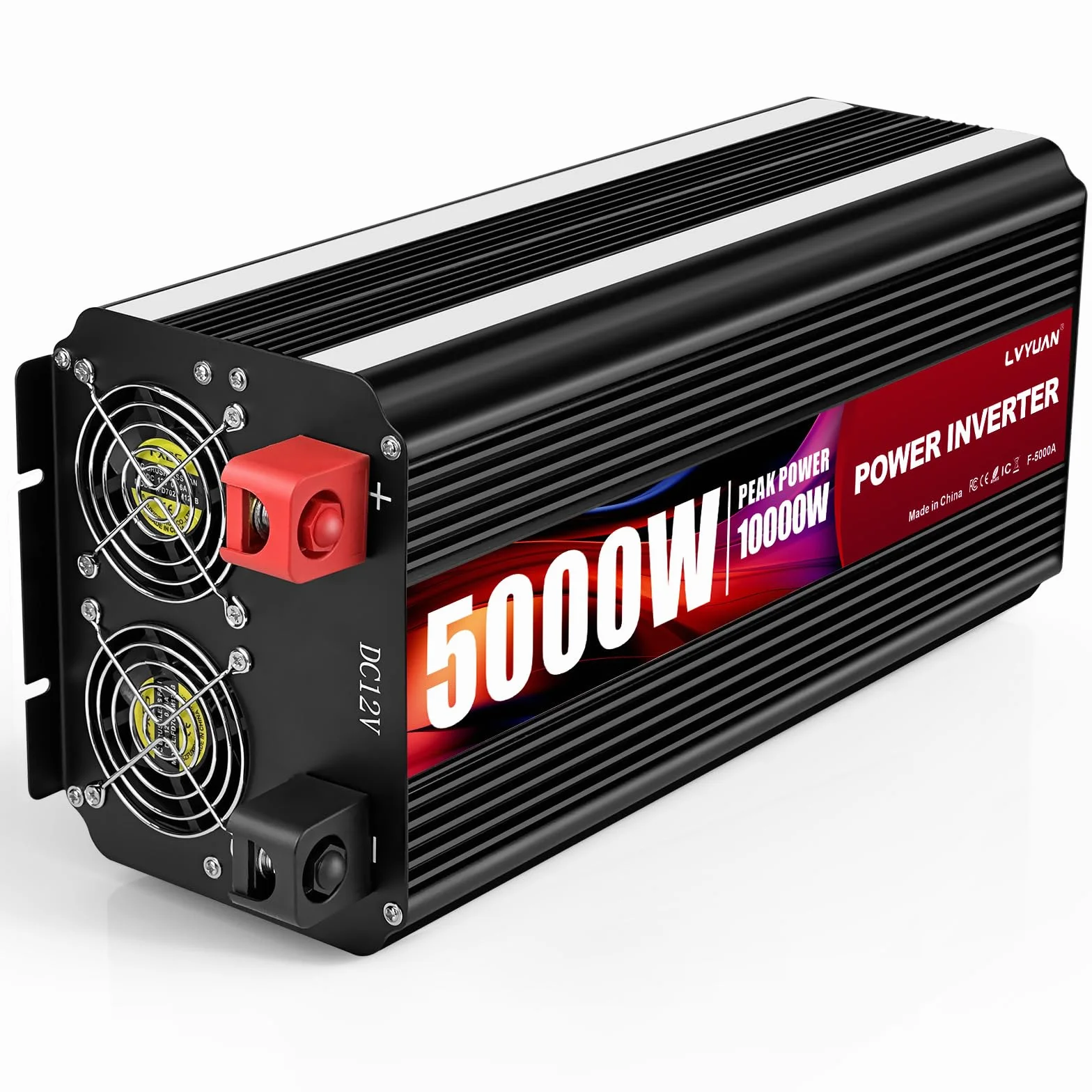 Yinleader Falownik 12 V 230 V 5000 W /10000 W przetwornica napięcia 12 V 220 V LCD AC przyłącze kabla sieciowego USB