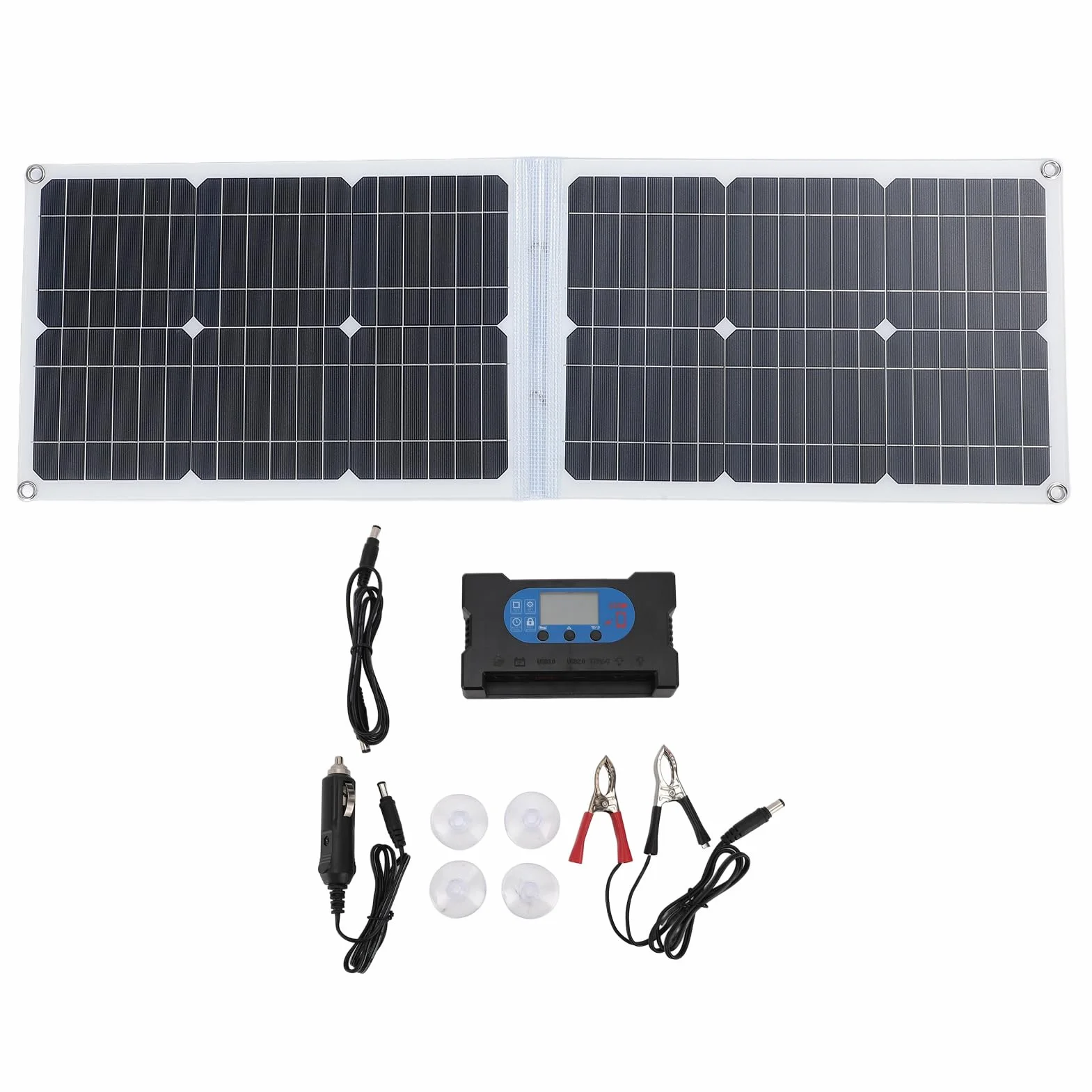 40W Przenośny Panel Słoneczny, Składana Ładowarka Słoneczna Kempingowa z Portami USB, Wysoka Wydajność do Telefon, Kamper, Outdoor
