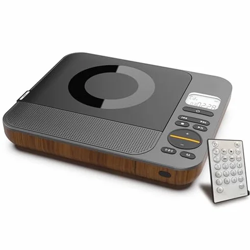 Przenośny odtwarzacz CD Bluetooth – ładowany, pilot zdalnego sterowania, wyświetlacz LED, obsługuje CD, Bluetooth, radio FM, dysk U, AUX, idealny dla miłośników muzyki w podróży