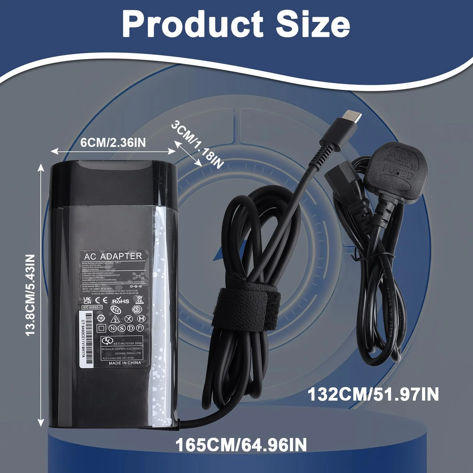 140 W USB C Laptop zasilacz do HP ZBook Ultra G1a 14" HP ZBook 8 G1i G1ak 14" 16", H P Omen Transcend 14, H P Z Book Firefly 14 16 G11 G10 Spectre X360 2-w-1 16-aa0023dx 004 7nr 7009997nr ładowarka