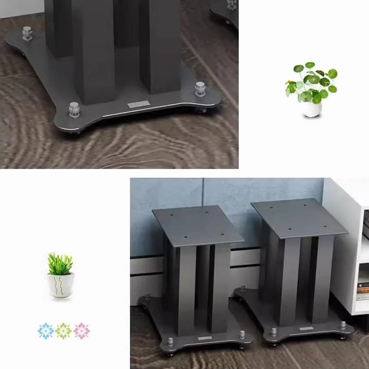 Stojak na głośnik Całkowicie metalowy stojak głośnikowy wspornik audio półka na książki stacjonarny kino domowe żelazny podłogowy surround(20CM)