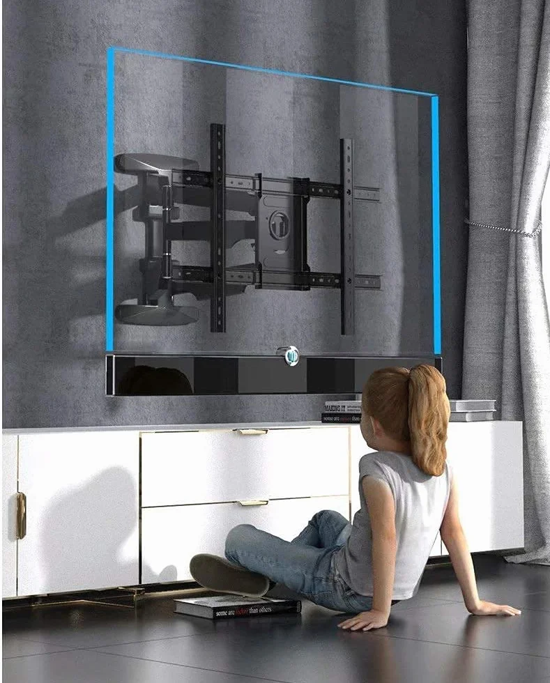 stojaki na telewizor uchwyt ścienny do telewizora, obrotowy uchwyt ścienny do telewizora z przegubowymi podwójnymi ramionami, do większości telewizorów z płaskim ekranem 101.6 cm - 75 cali