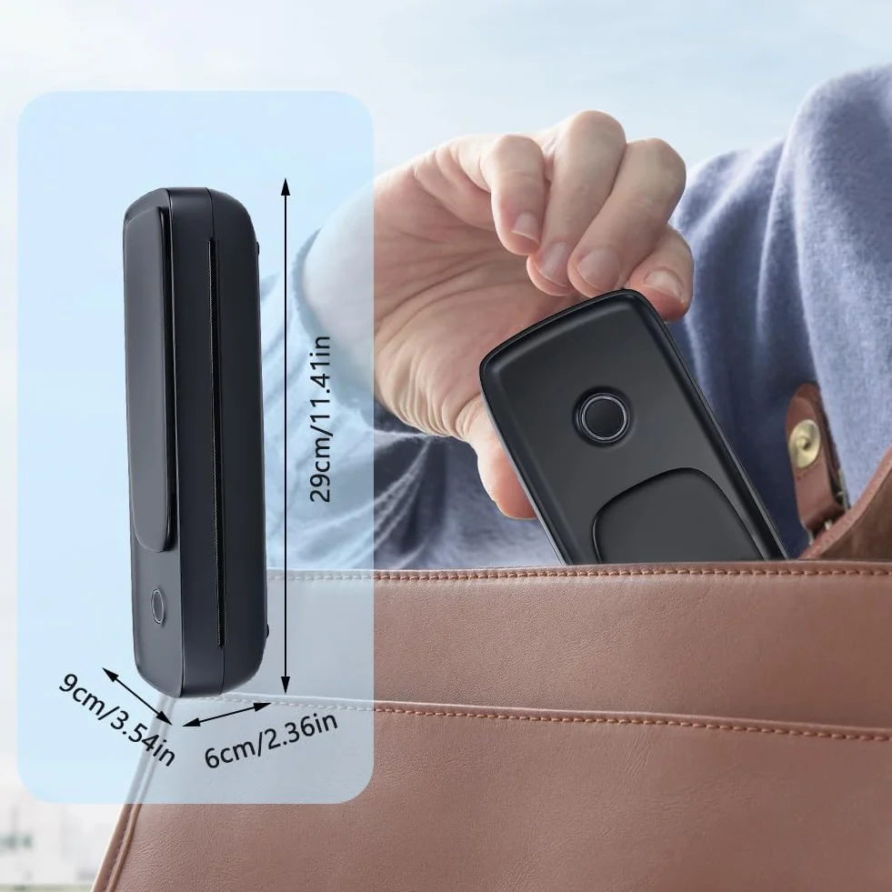 Drukarka Mobilna, Drukarka Termiczna A4 Bluetooth Mini Drukarka Bezprzewodowa dla Podróży do Biura w Domu (Ejoyouszmo0sqakti-12)