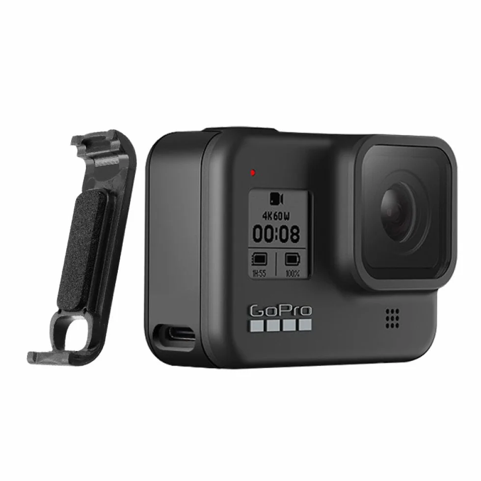 Zapasowa pokrywa baterii do drzwi bocznych do Gopro Hero 8, osłona baterii przelotowej z portem ładowania typu C, część naprawcza, akcesoria do aparatu odpowiednie do Gopro Hero 8, czarna