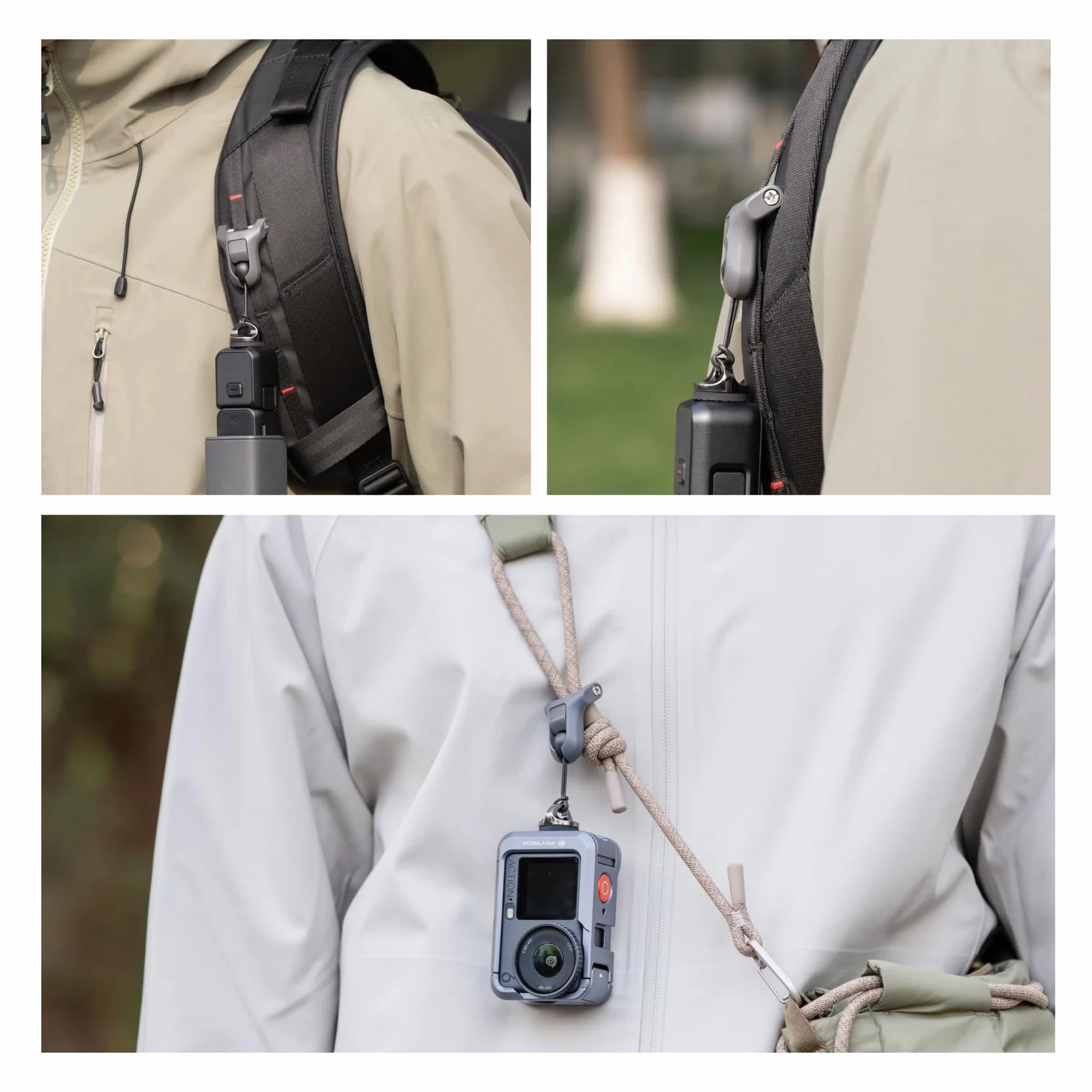 PGYTECH Adapter DIY Szybkiego Montażu do Lustrzanek, Kamer Sportowych, Walkie-talkie, Udźwig 60kg, Kompatybilny z Paskami i Plecakami