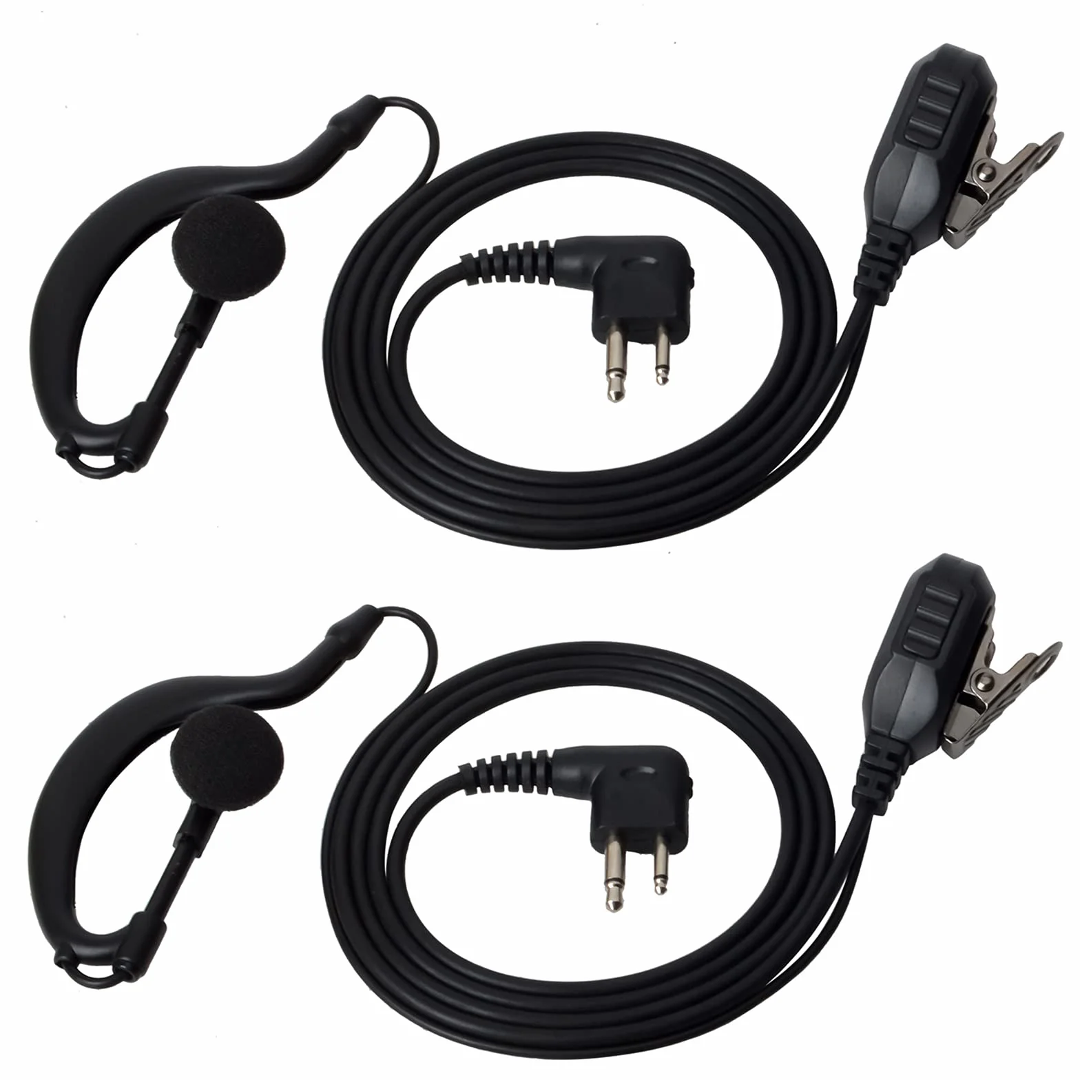 Słuchawki douszne z mikrofonem PTT do Motorola CP040 CP140 Hytera Midland 2-drożne radio (2 sztuki)
