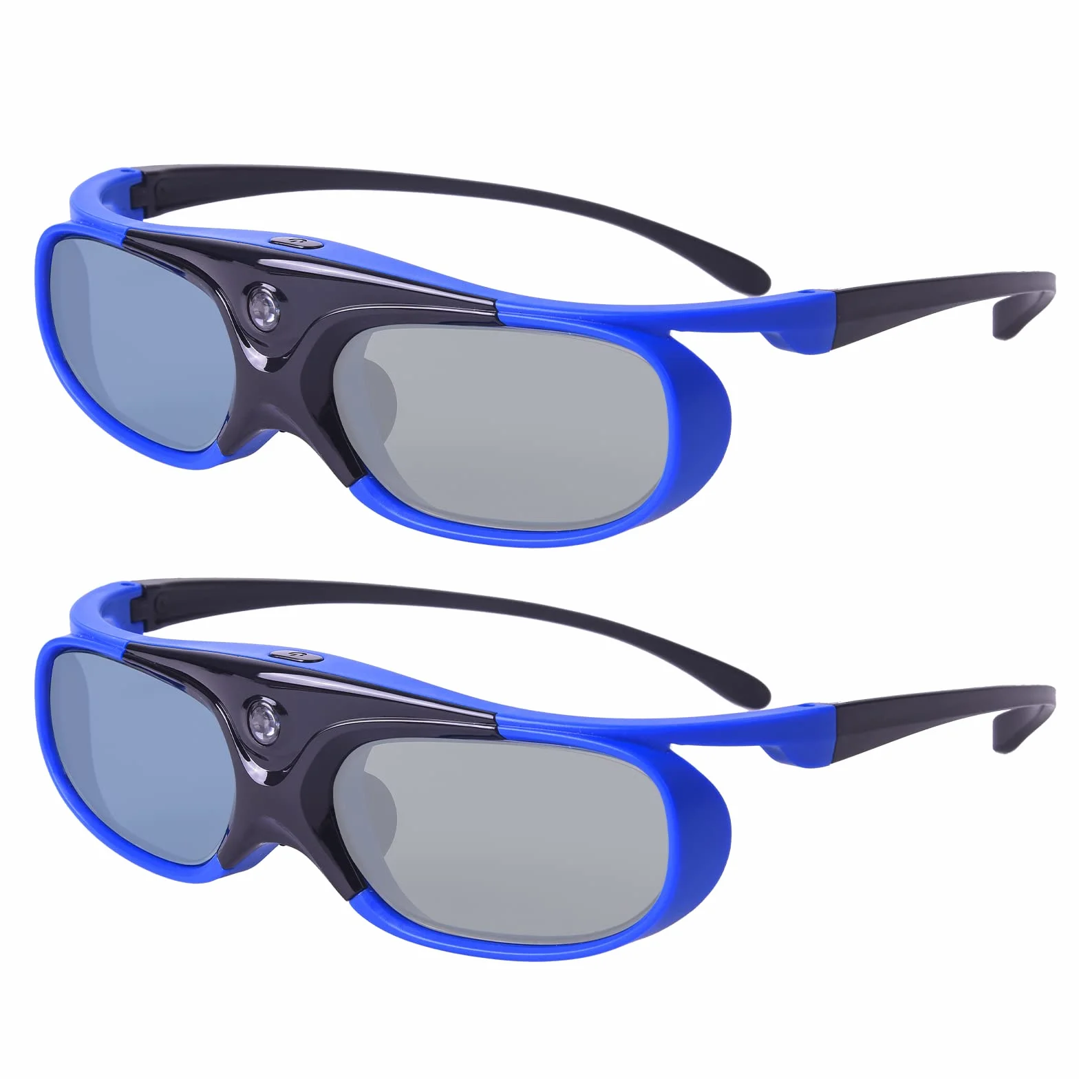 Okulary 3D, aktywna migawka DLP Link, okulary do ponownego ładowania 3D DLP Link Projektor BenQ Optoma Viewsonic Acer Philips LG Infocus NEC Jmgo Vivitek Cocar Toumei Beamer - niebieskie, 2 sztuki