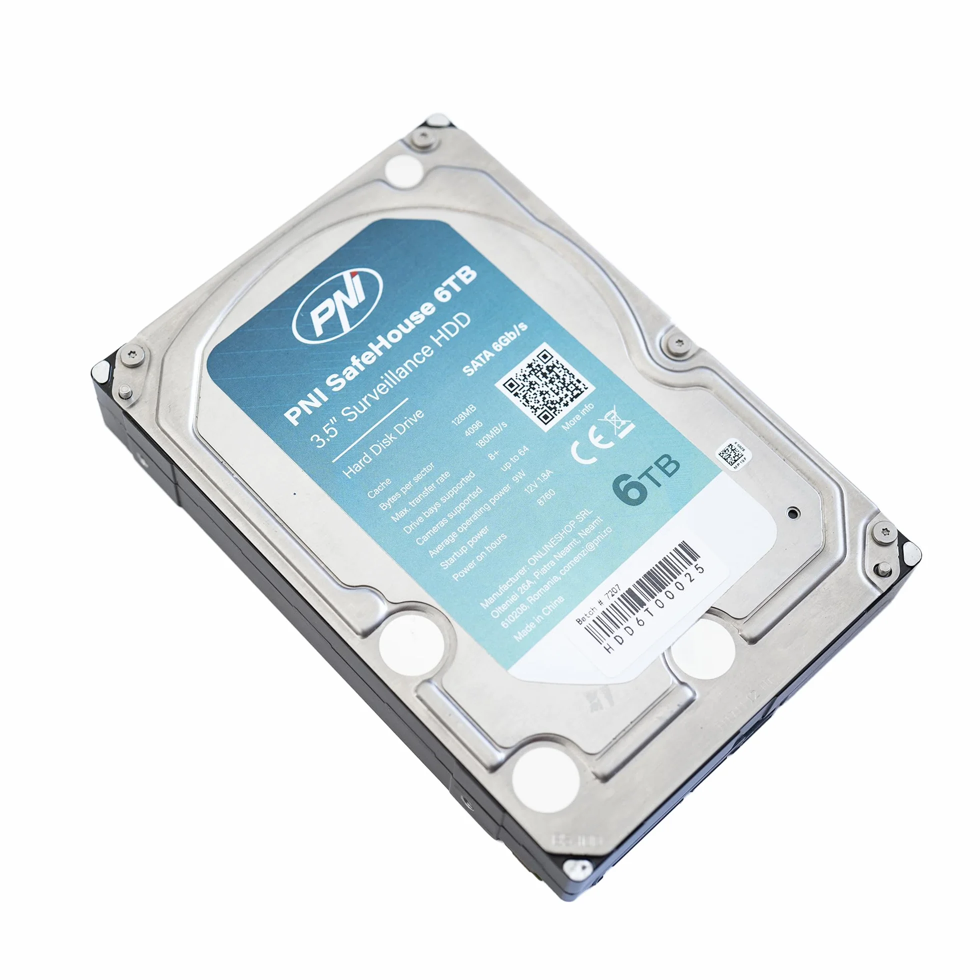 Wewnętrzny dysk twardy PNI SafeHouse 6 TB 8.9 cm HDD, CCTV, 128 MB, SATA III, 7200 obr./min do systemów nadzoru