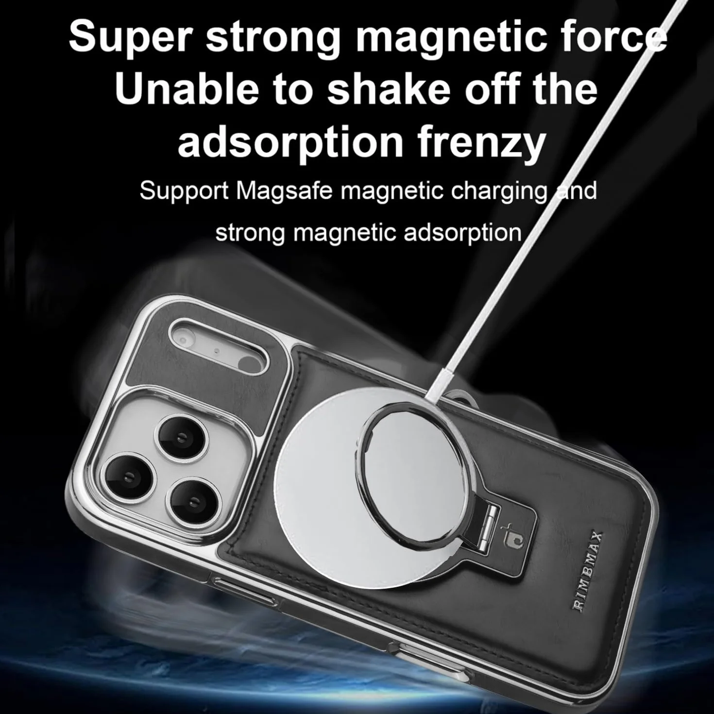 Etui na iPhone 17 Air (kolor: fioletowy) - skórzany magnetyczny stojak etui twarde silikonowe etui