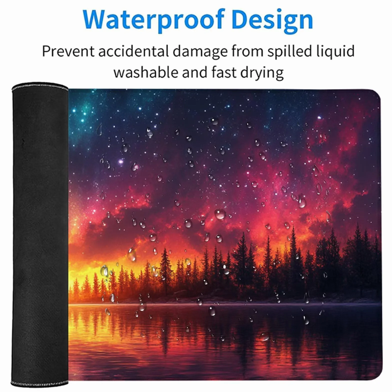 Podkładka pod mysz XXL gwiaździste niebo, podkładka pod mysz 1200 x 600 x 3 mm, podkładka pod mysz dla graczy ze szwami na krawędziach, pod ręką biurko dla graczy, akcesoria do gier, duża podkładka do