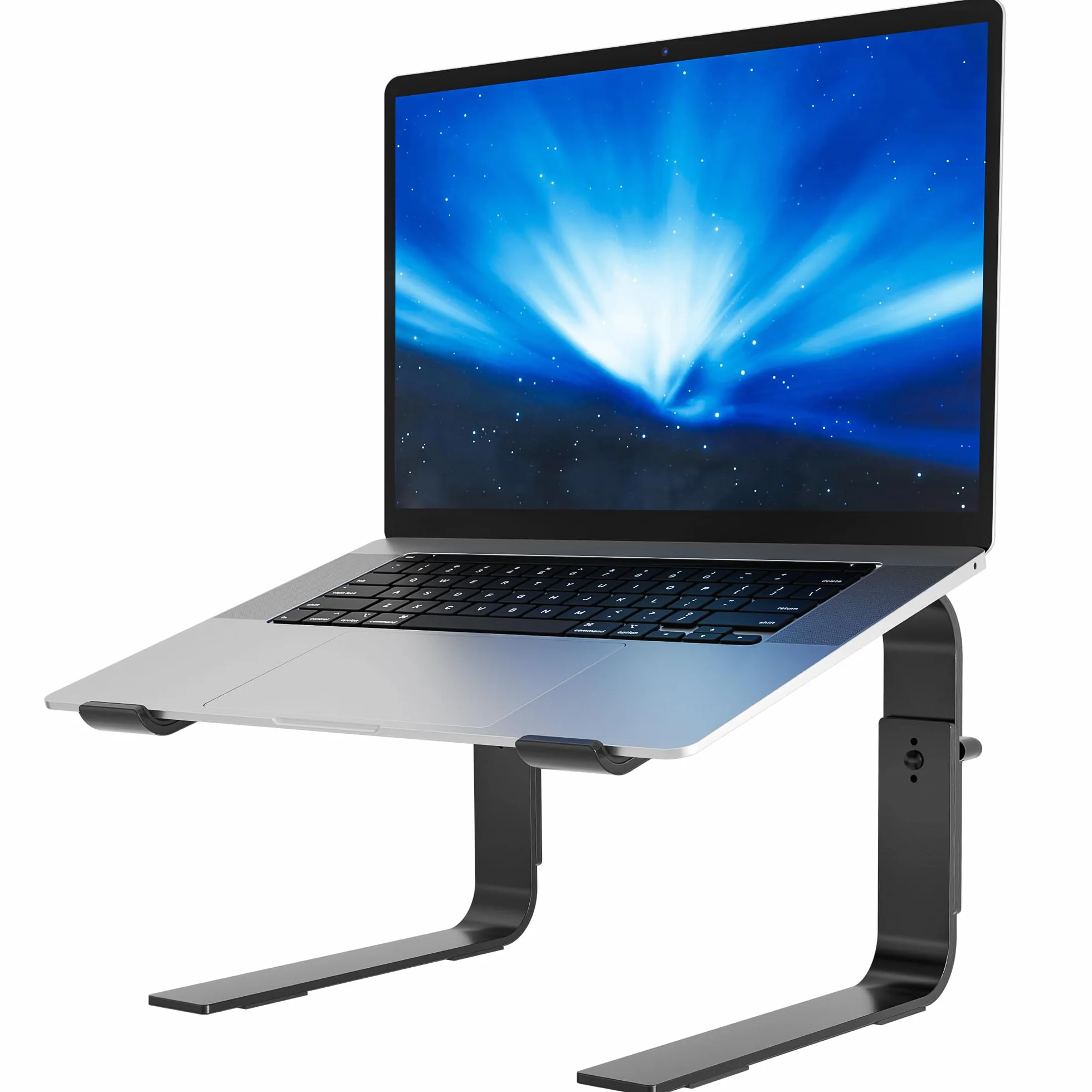 BONTEC Stojak na Laptopa 10-17", Regulowana Wysokość 125-165mm, Ergonomiczny Uchwyt, Odprowadzanie Ciepła