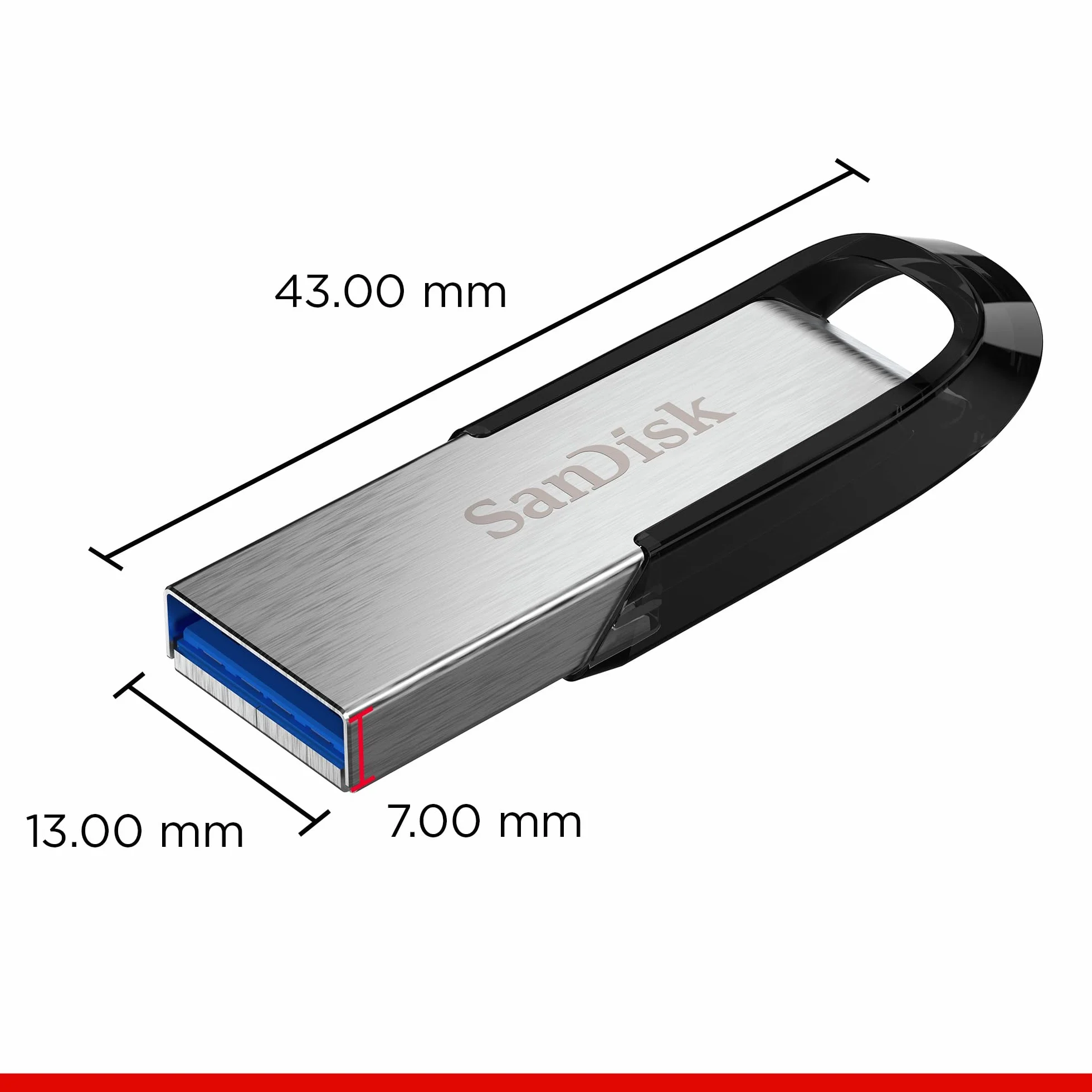 SanDisk 256GB Ultra Flair USB 3.0, Pamięć USB, Prędkość transferu do 150 MB/s, Elegancka, trwała metalowa obudowa, Czarny/Srebrny