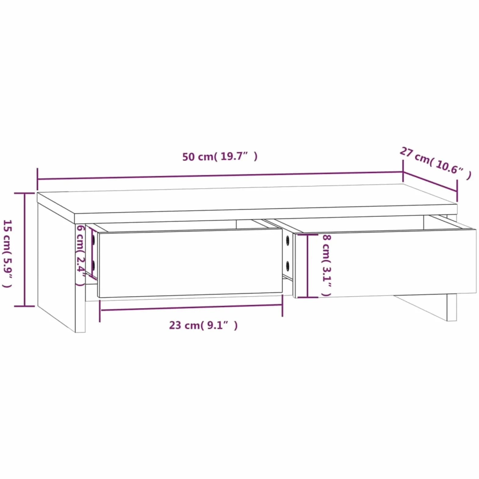 ShGaxin Stojak na monitor, stojak na ekran komputera, stojak na monitor biurko, akcesoria biurowe, podstawa monitora, akcesoria biurkowe, lite drewno sosnowe 50 x 27 x 15 cm