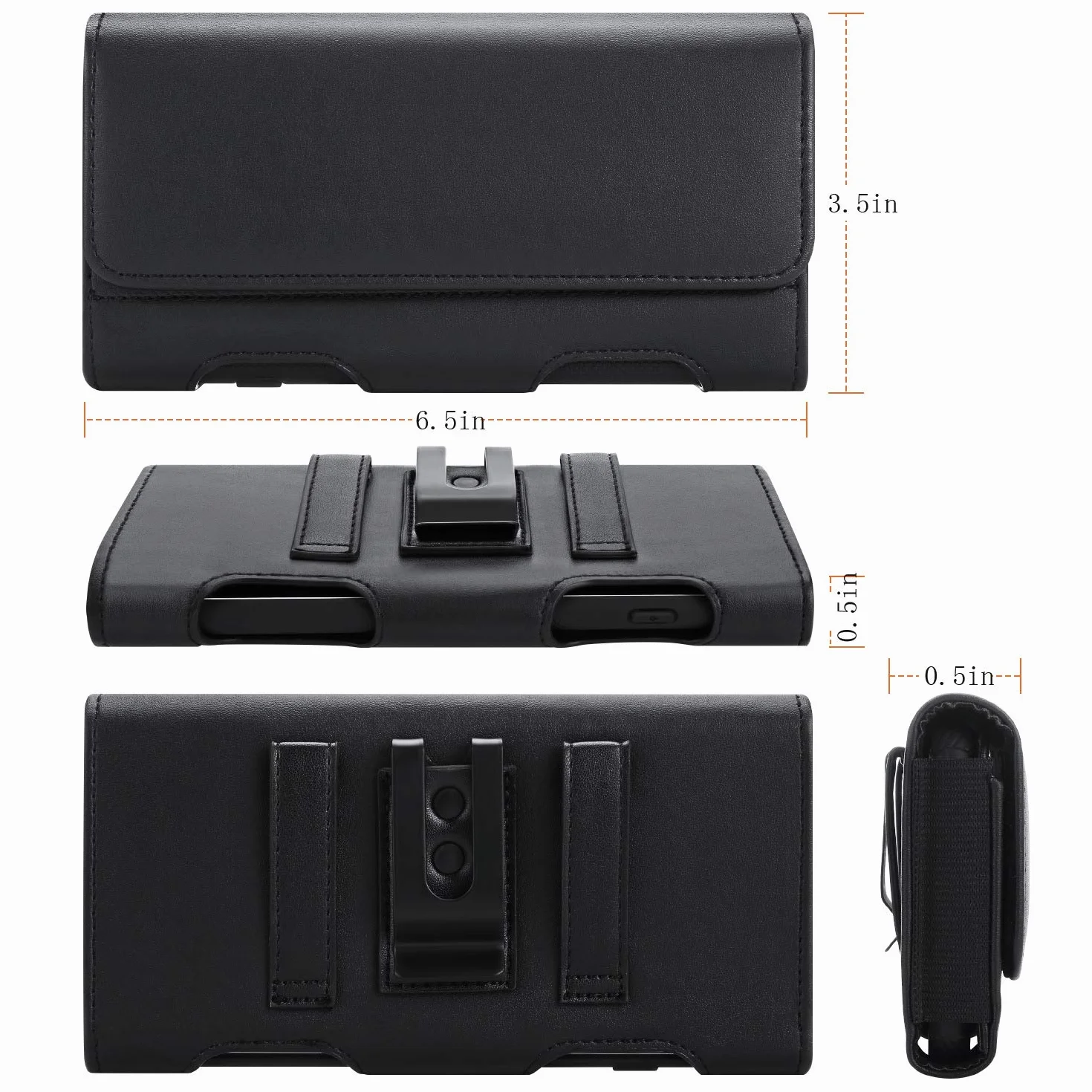 BECPLT Kabura na telefon do Apple iPhone 15 Pro Max 15 Plus 14 Pro Max 13 Pro Max 8 Plus 7 Plus 7 Plus etui z klipsem na pasek, skórzane etui na pasek do Galaxy S23 Plus S8+ S9+S21 FE A73 5G A33 A12