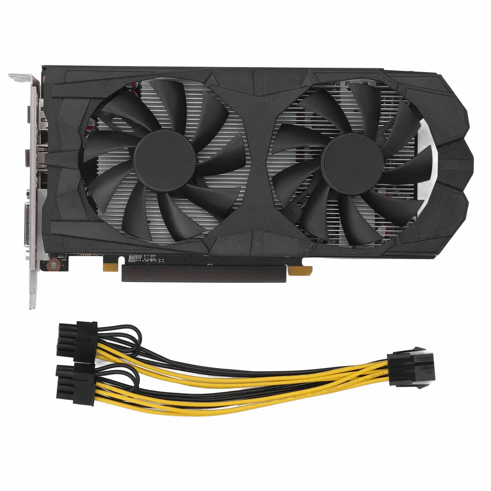 RX 580 karta graficzna, 256 bitów GDDR5 1284/1500 MHz PCI Express 3.0 karta graficzna dla graczy, HDMI DVI DP z dwoma wentylatorami chłodzącymi do biura i PC (RX580 8G D5)