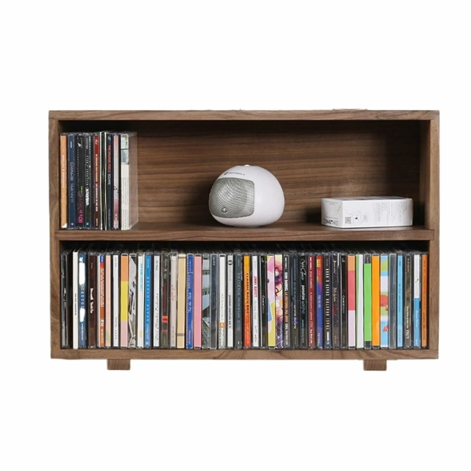 Przechowywanie płyt CD Biurkowy stojak do przechowywania płyt CD Witryna z kolekcją Blu-ray Dwuwarstwowa szafka na płyty Regał w stylu retro litego drewna Nagrywać