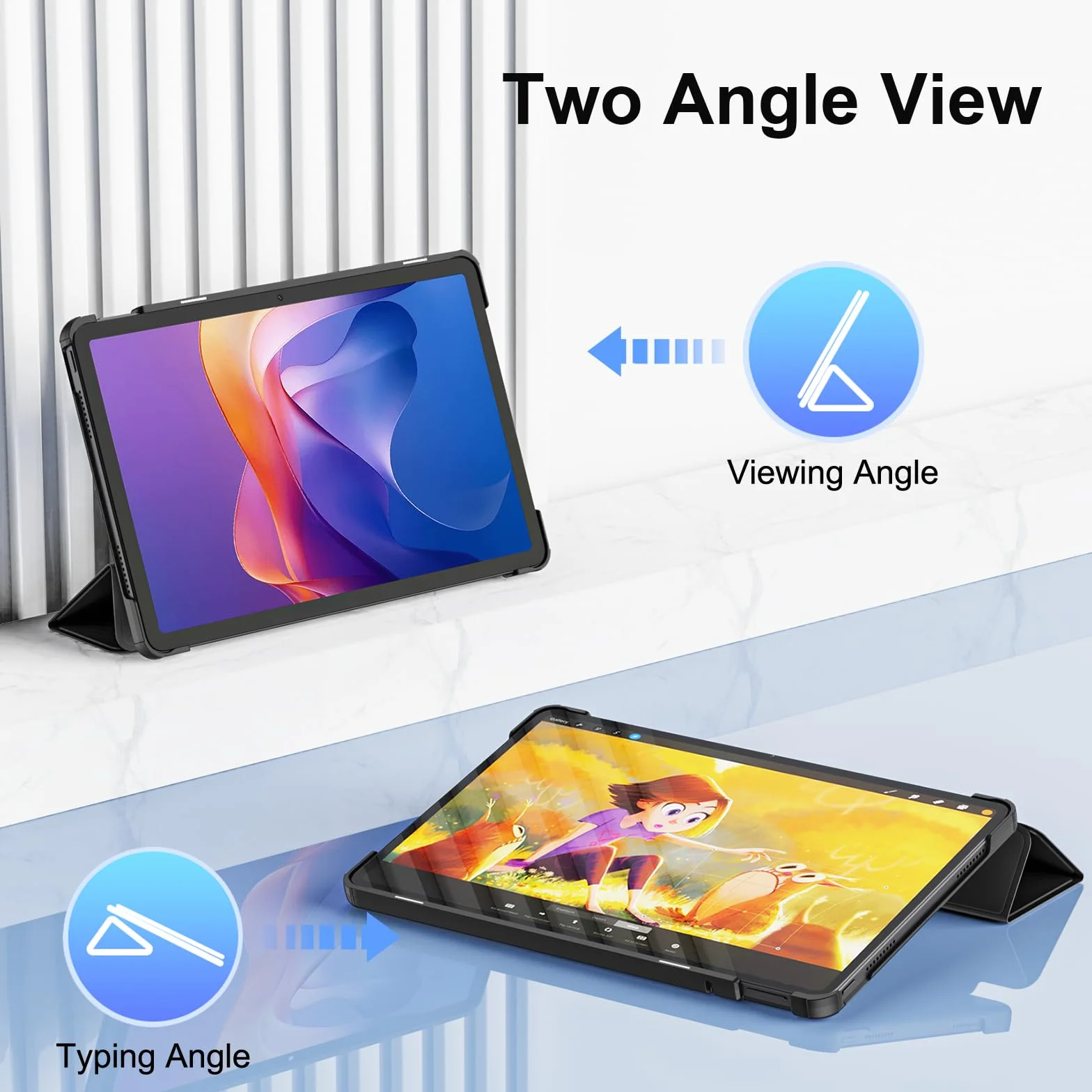 Etui do Xiaomi Redmi Pad 2 (11 Cali, Model 2025) - Ultracienkie Etui Ochronne z Funkcją Podstawki i Automatycznym Wybudzaniem/Uśpieniem do Xiaomi Redmi Pad 2 11", Czarne