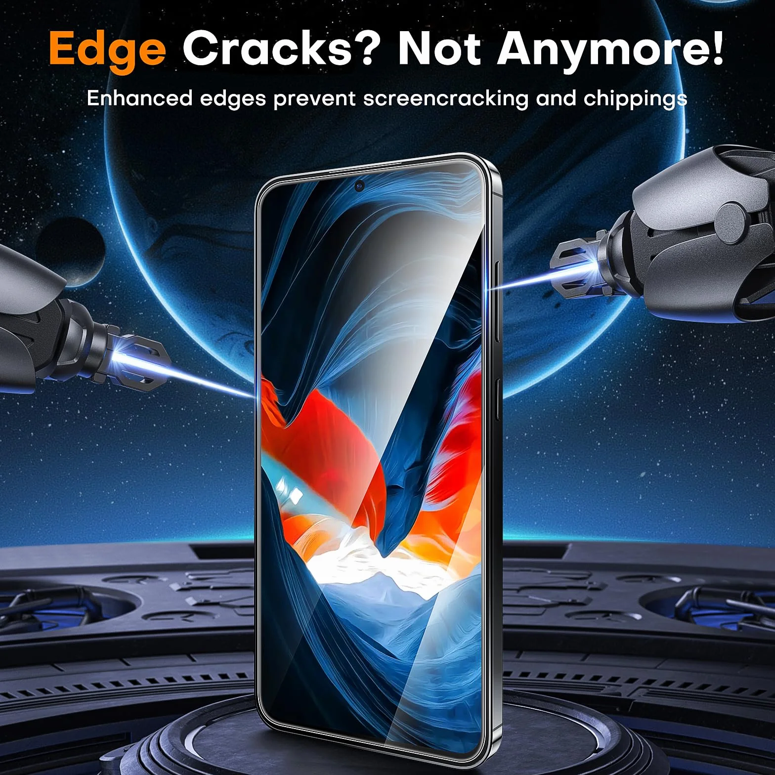 L__PLACEHOLDER_BRAND_10__ K [3 sztuki] do Samsung Galaxy S24 FE osłona ekranu ze szkła hartowanego + ramka do montażu na kurz [100% odblokowanie odcisków palców] Mil-Grade Drop Proof 0 Bubbles folia